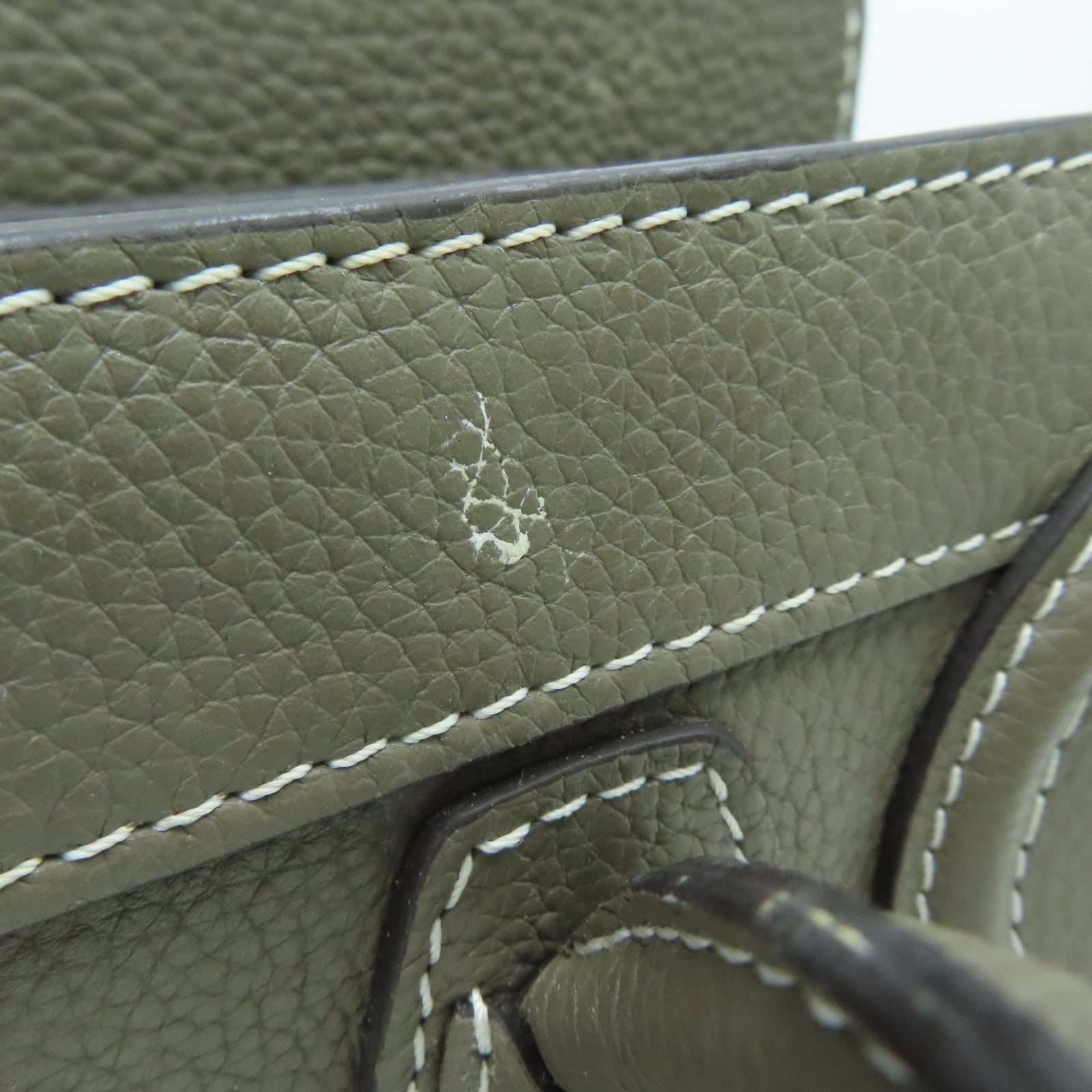 CELINE 【激減優惠】牛皮皮革Nano Luggage銀扣手挽肩背兩用袋灰色