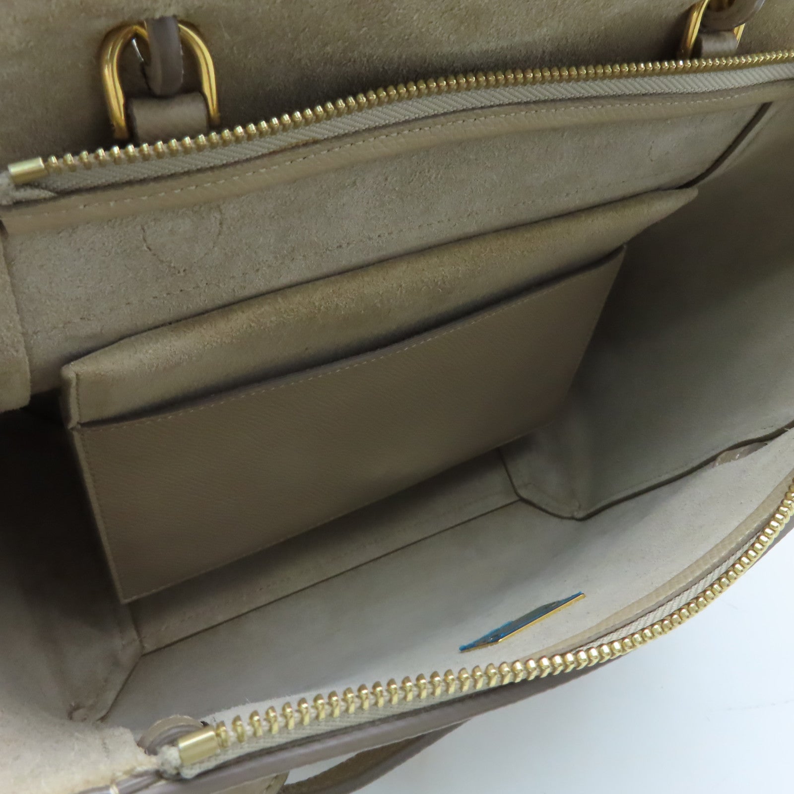CELINE 牛皮皮革Belt Bag金扣手挽肩背兩用袋米色