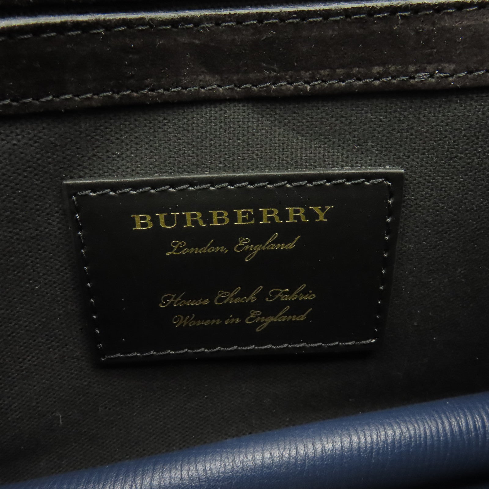 BURBERRY 牛皮皮革/帆布Shoulder Bag金扣肩背袋藍色/啡色
