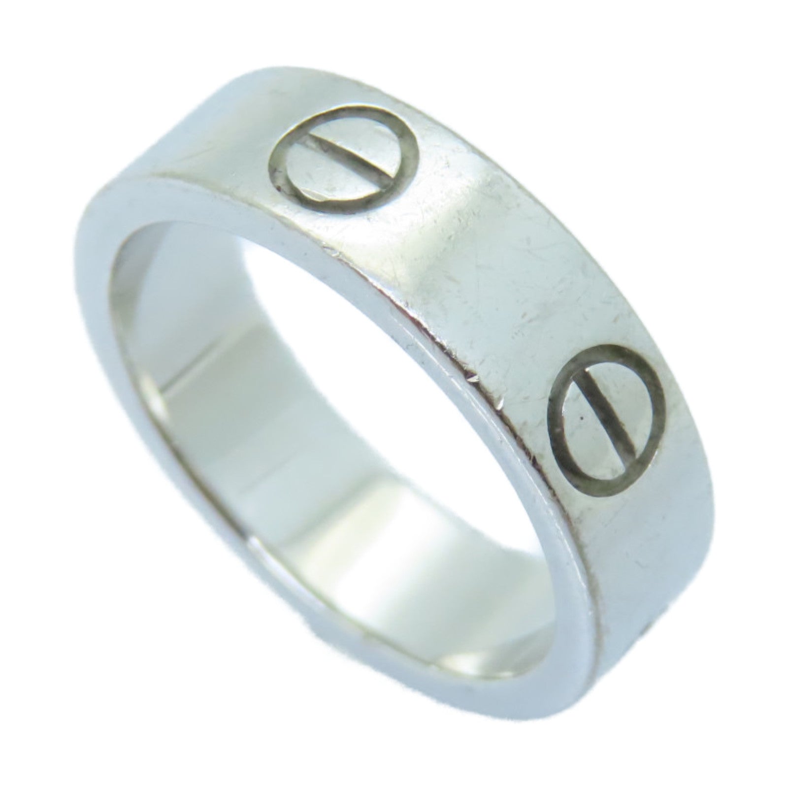 CARTIER 18K White Gold Love Ring Ring US#6/Cartier#53