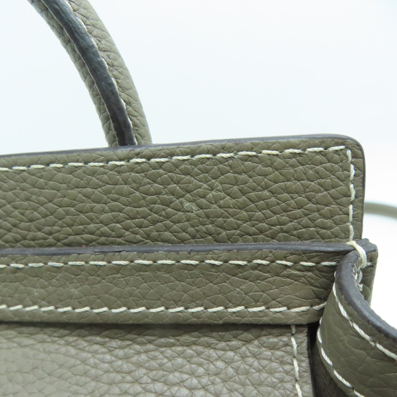 CELINE 【激減優惠】牛皮皮革Nano Luggage銀扣手挽肩背兩用袋灰色