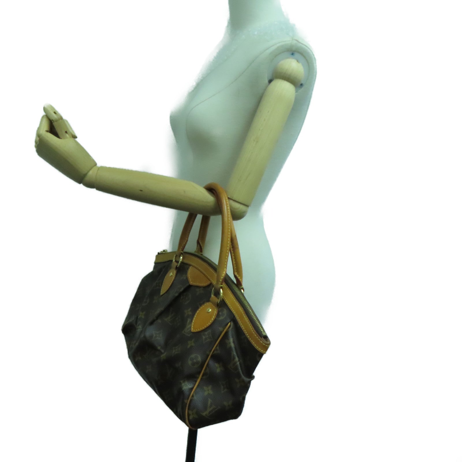 LOUIS VUITTON 【激减优惠】Monogram Tivoli PM金扣手挽袋啡色