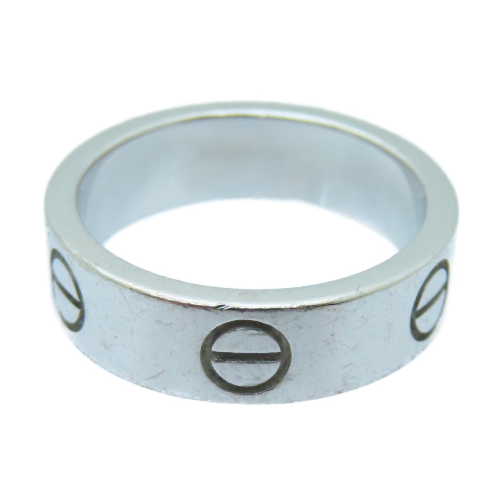 CARTIER 18K White Gold Love Ring Ring US#6/Cartier#53