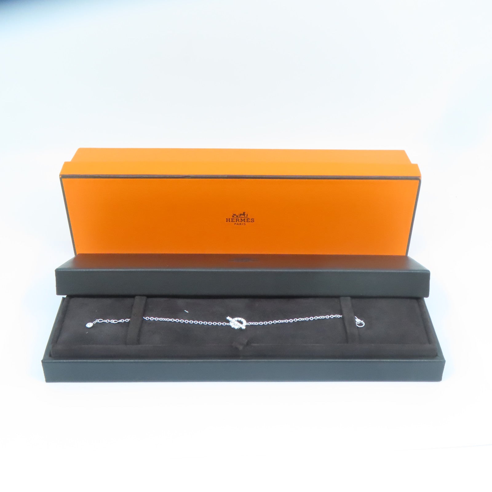 HERMES 18K白金Finesse Bracelet 0.55ct钻石手链