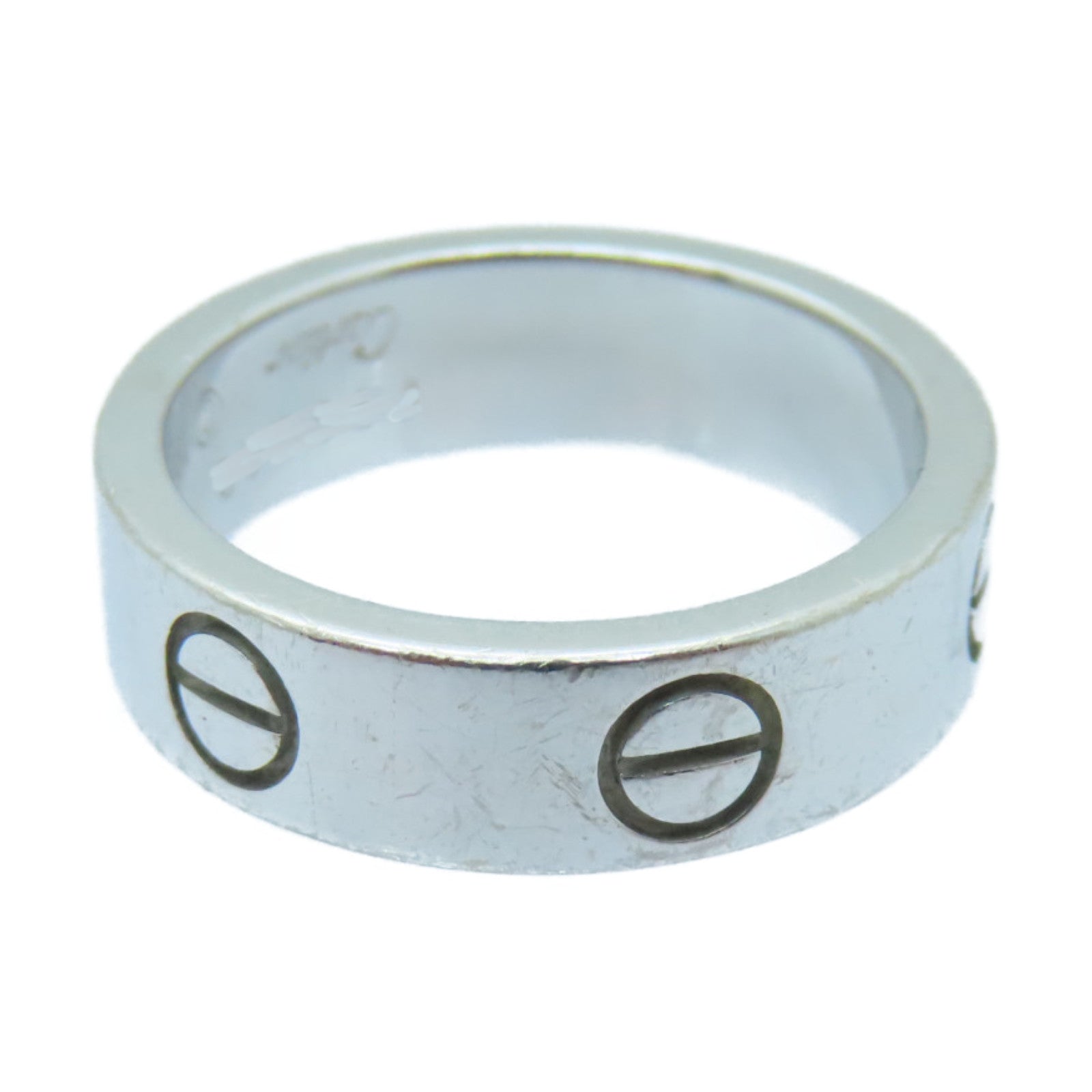 CARTIER 18K White Gold Love Ring Ring US#6/Cartier#53