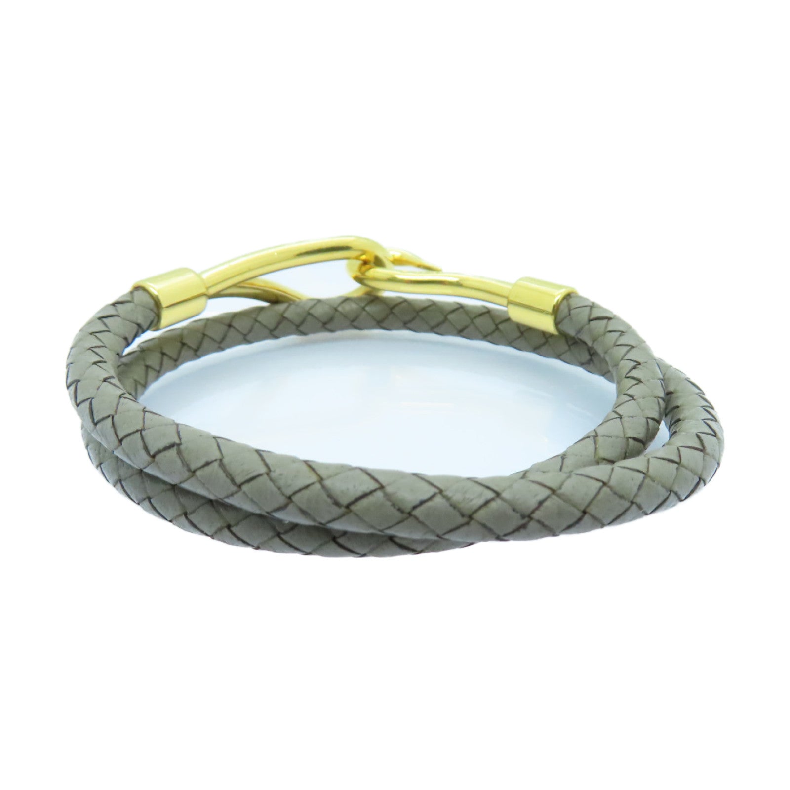 HERMES Swift Leather Jumbo H Bracelet Bracelet Etain Gray/Gold