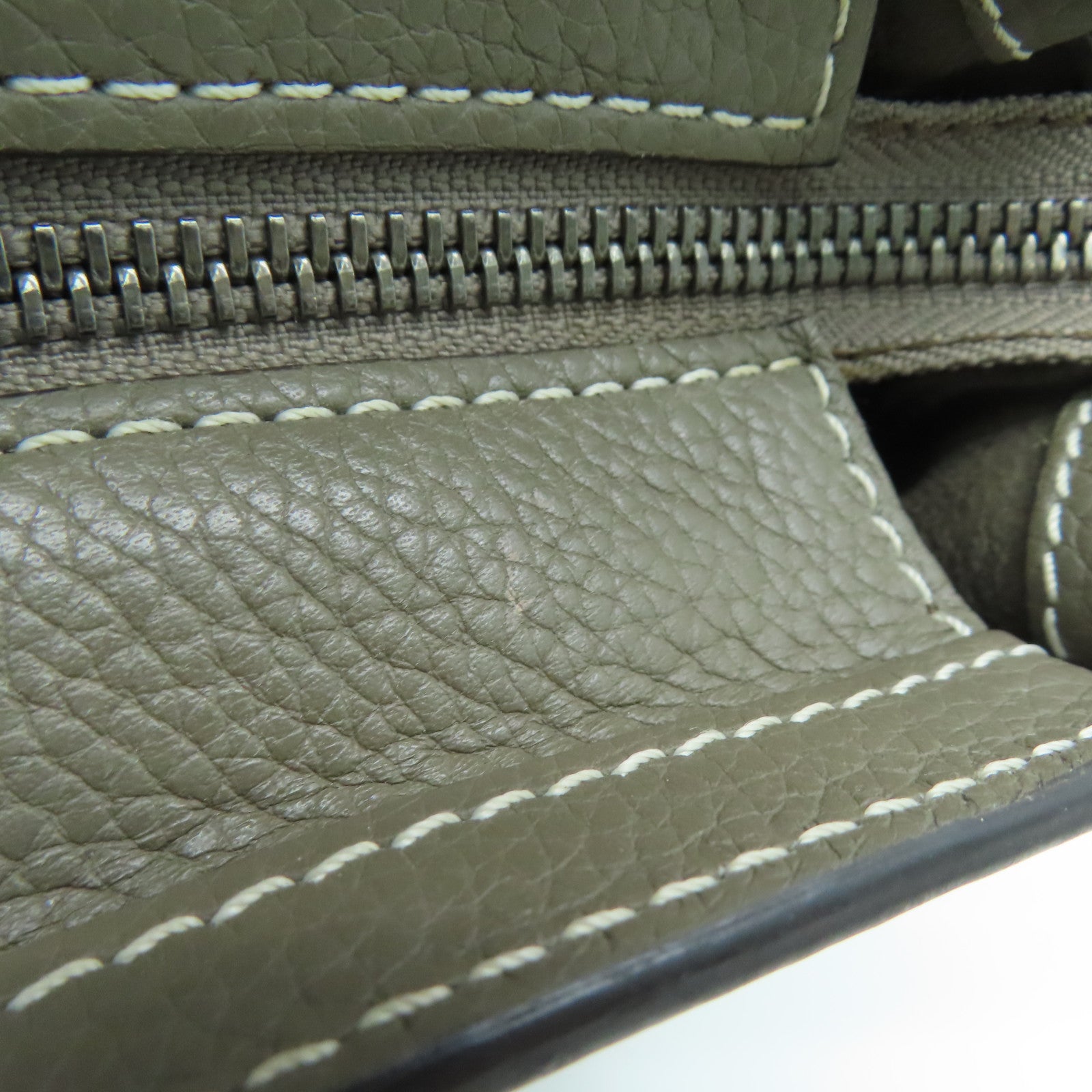 CELINE 【激減優惠】牛皮皮革Nano Luggage銀扣手挽肩背兩用袋灰色