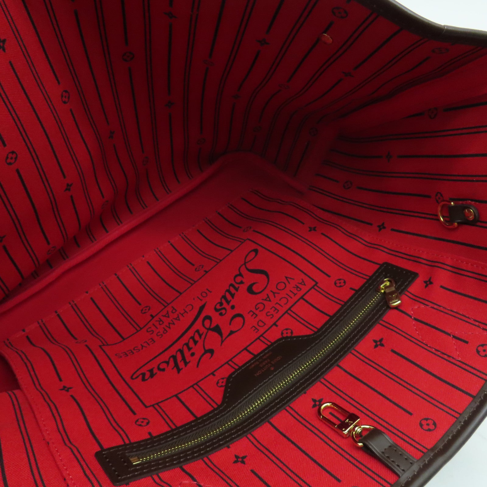 LOUIS VUITTON Damier Neverfull MM手挽袋/肩背袋啡色