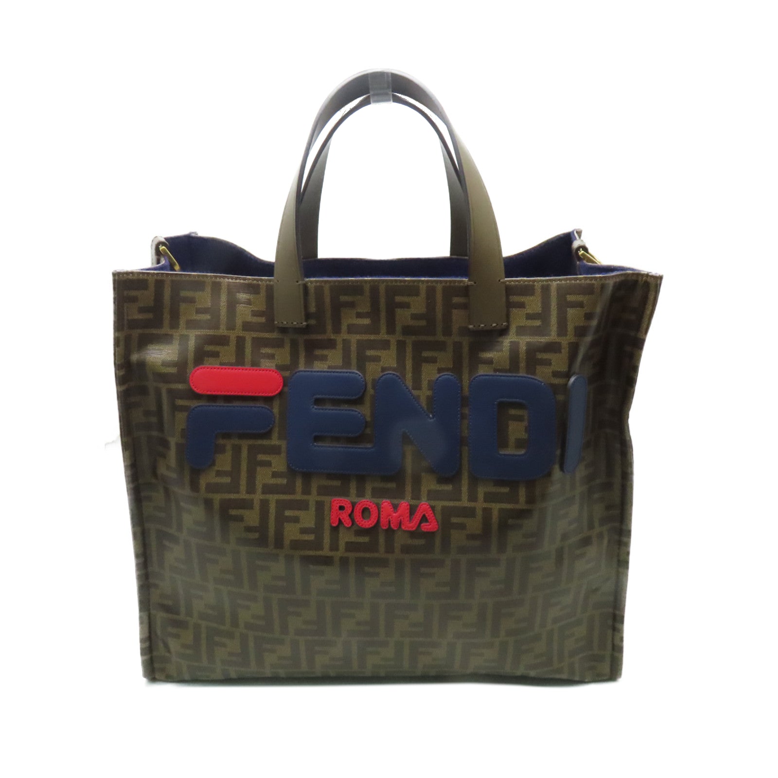 FENDI 塗層帆布Tote Bag金扣手挽袋啡色