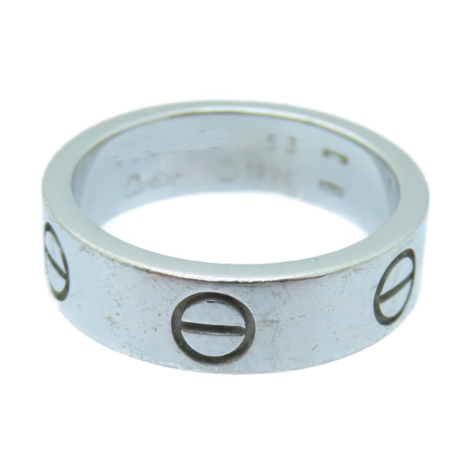 CARTIER 18K White Gold Love Ring Ring US#6/Cartier#53