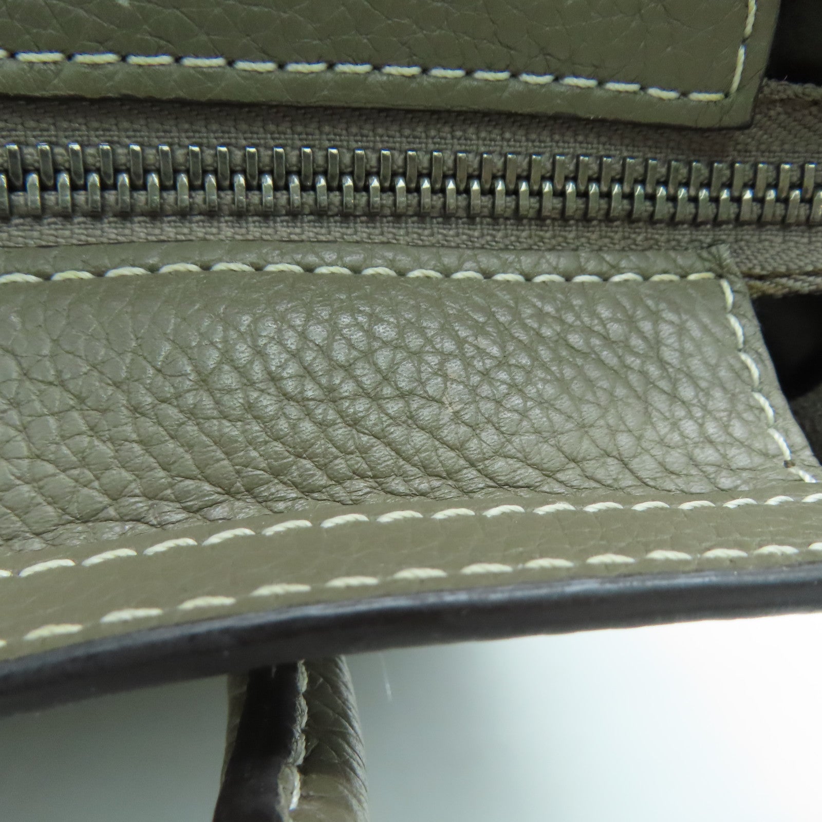 CELINE 【激減優惠】牛皮皮革Nano Luggage銀扣手挽肩背兩用袋灰色