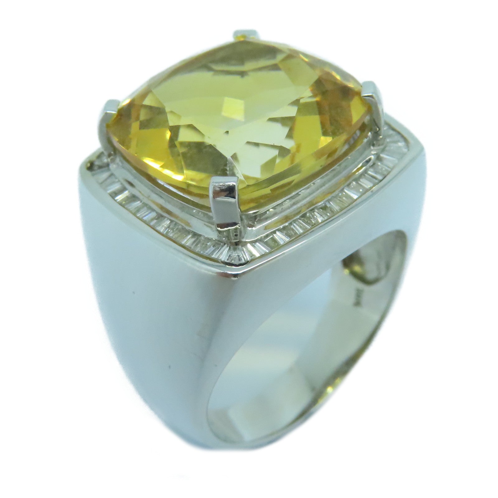 JEWELRY 18K White Gold Crystal Ring Ring US#6.5