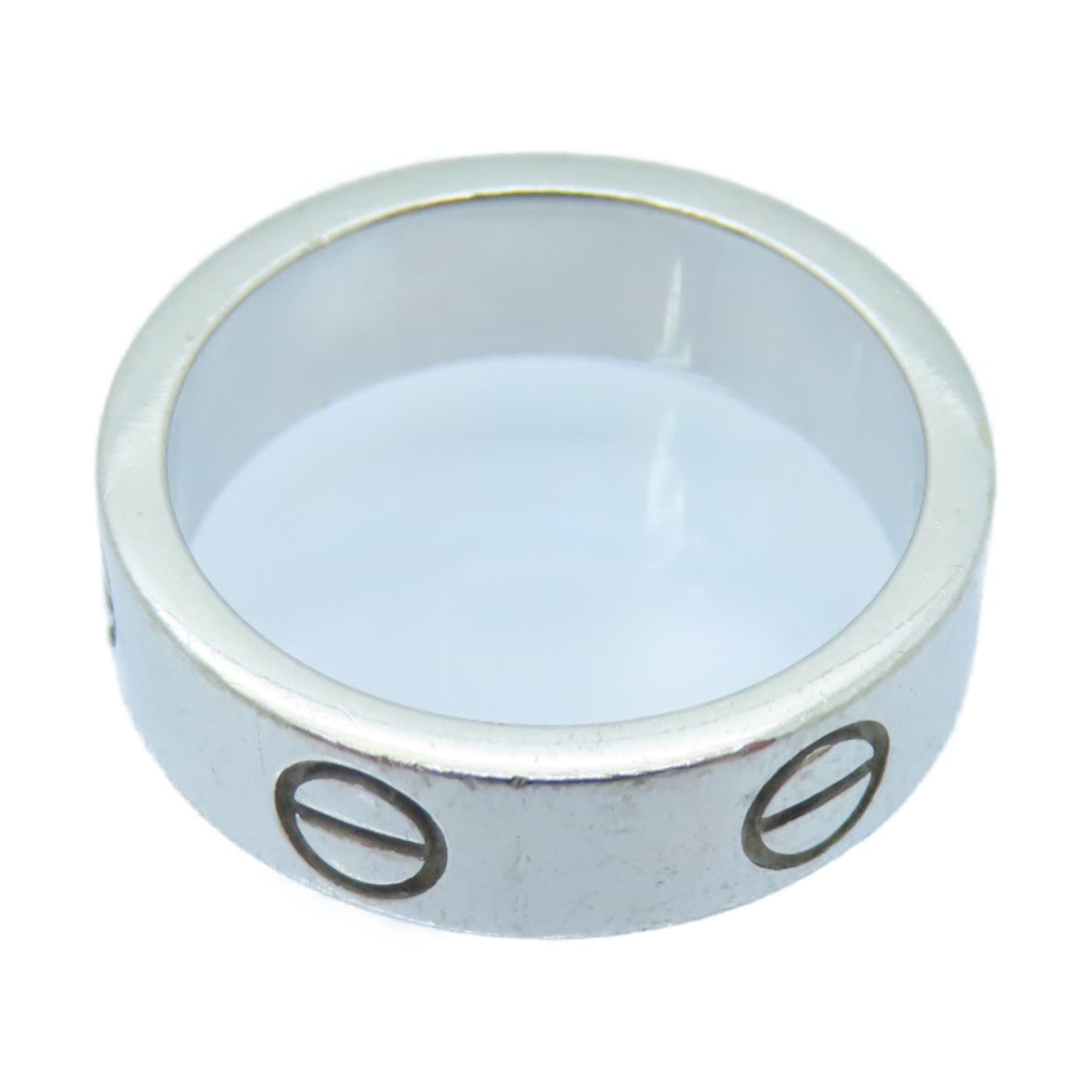 CARTIER 18K White Gold Love Ring Ring US#6/Cartier#53