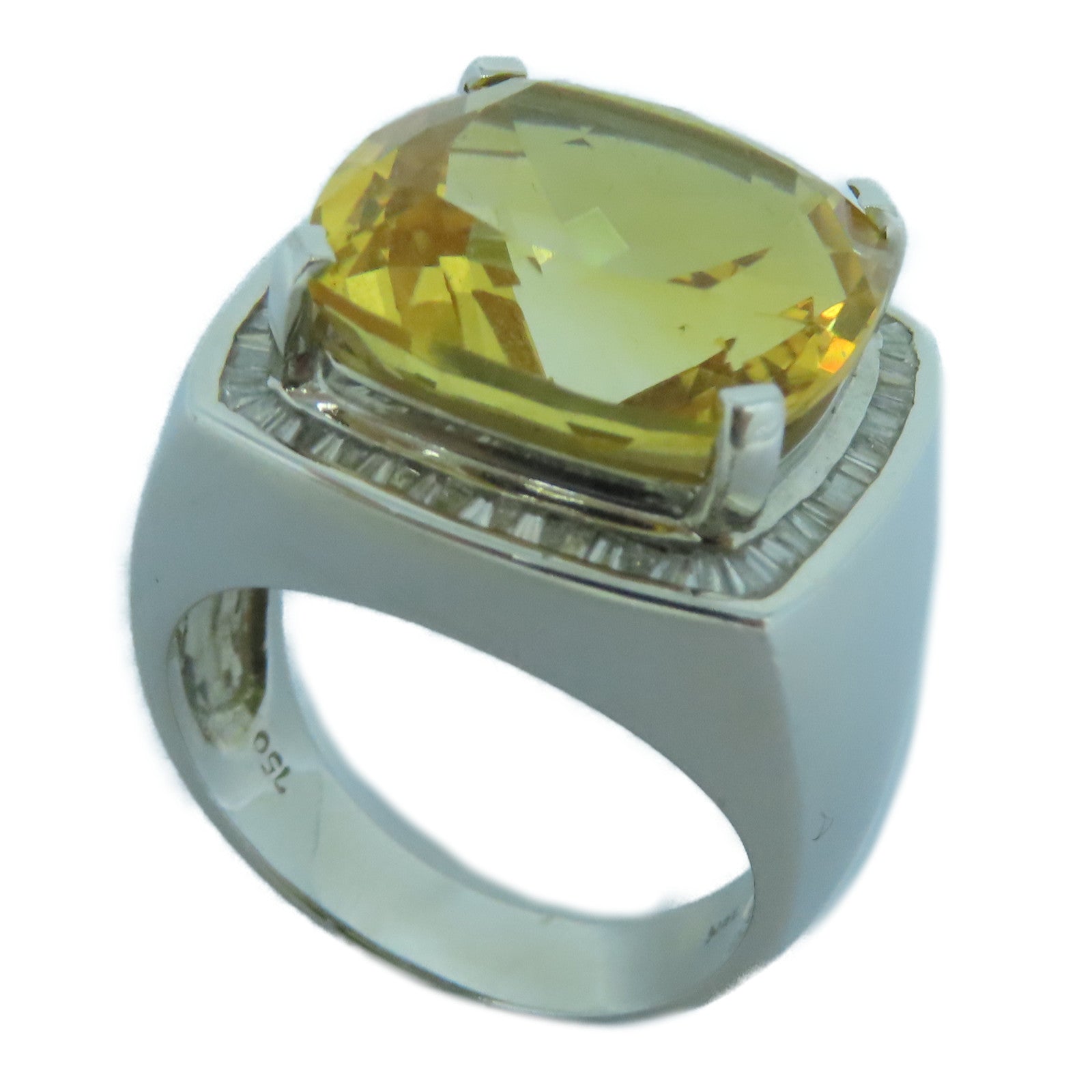 JEWELRY 18K White Gold Crystal Ring Ring US#6.5