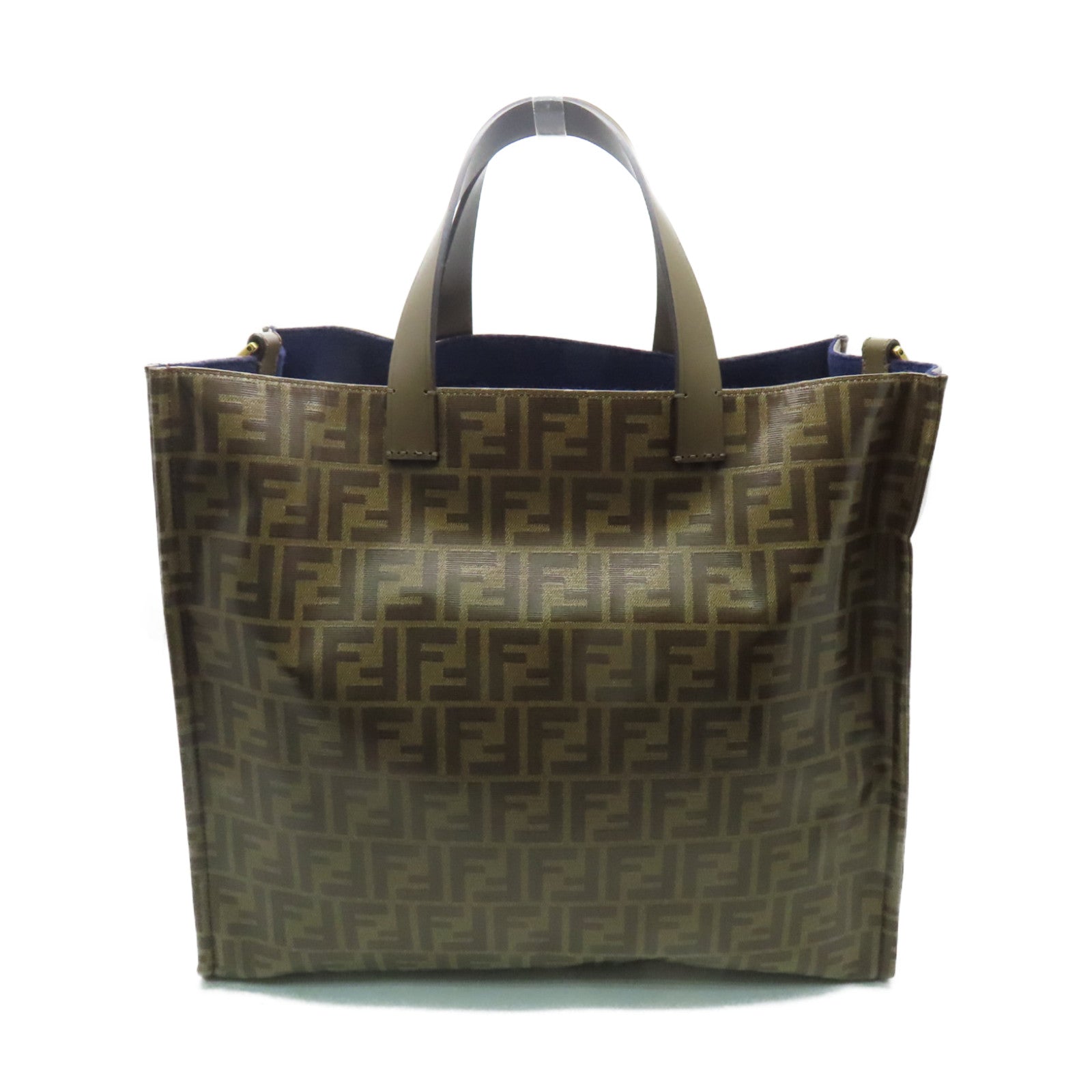 FENDI 塗層帆布Tote Bag金扣手挽袋啡色