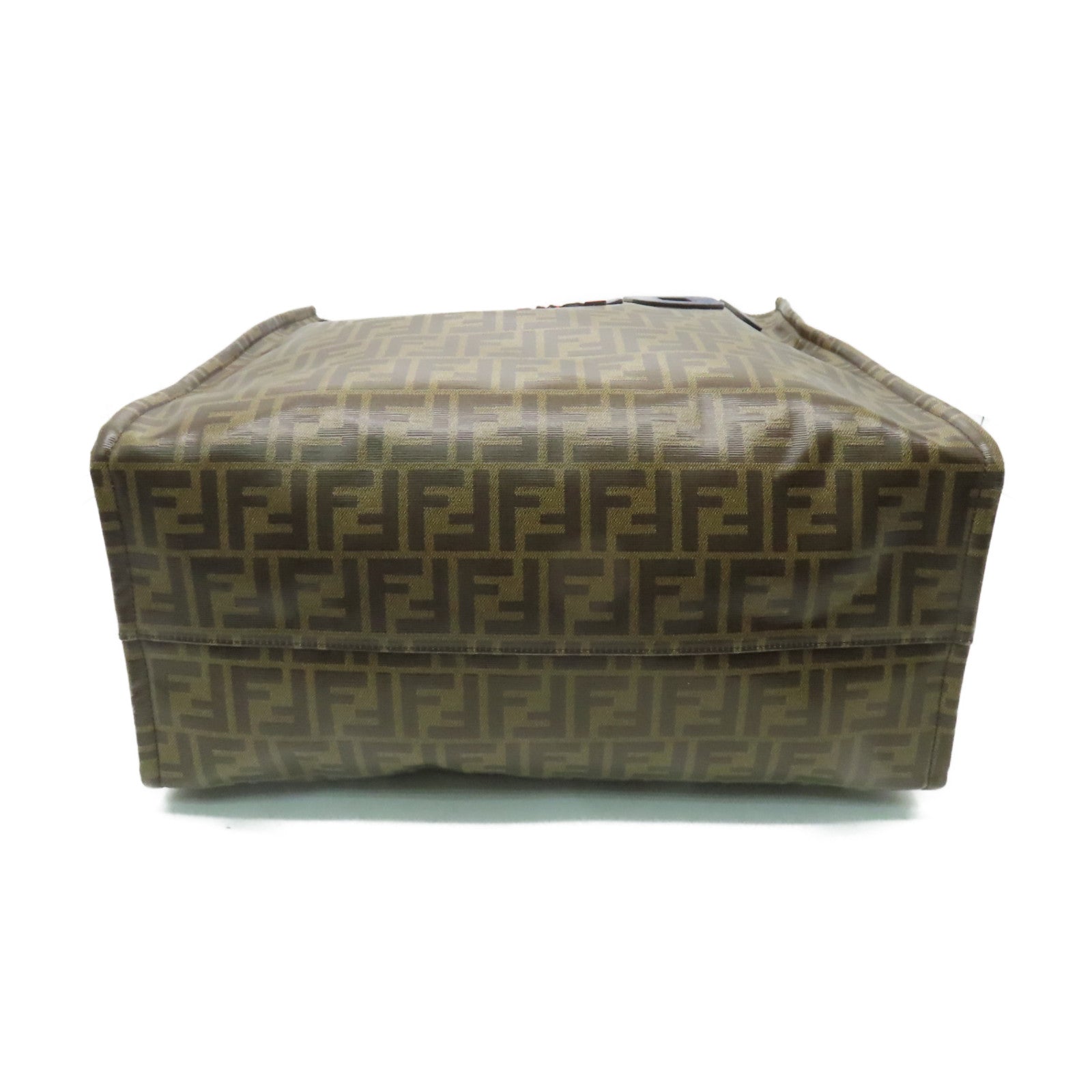 FENDI 塗層帆布Tote Bag金扣手挽袋啡色