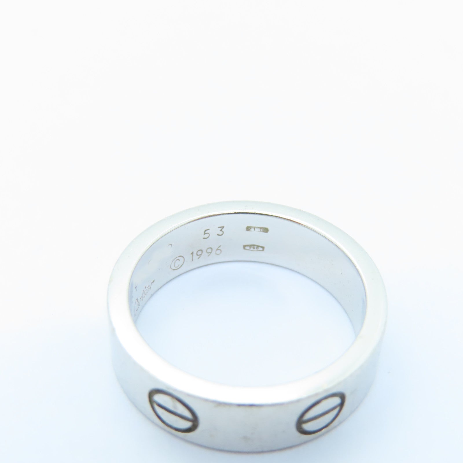 CARTIER 18K White Gold Love Ring Ring US#6/Cartier#53