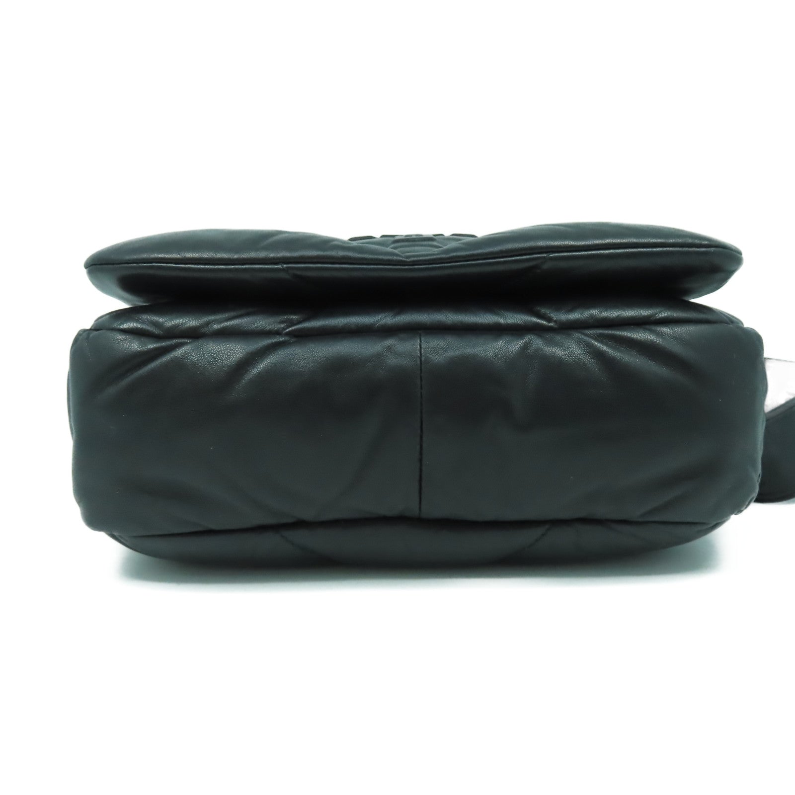 PRADA 羊皮皮革2 Way Shoulder金扣手挽肩背兩用袋黑色