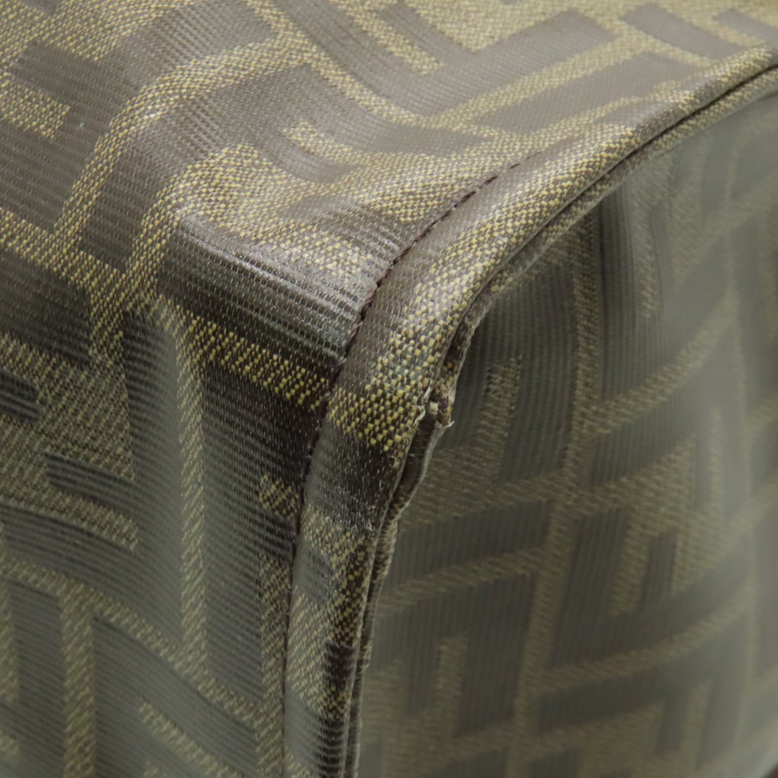FENDI 塗層帆布Tote Bag金扣手挽袋啡色