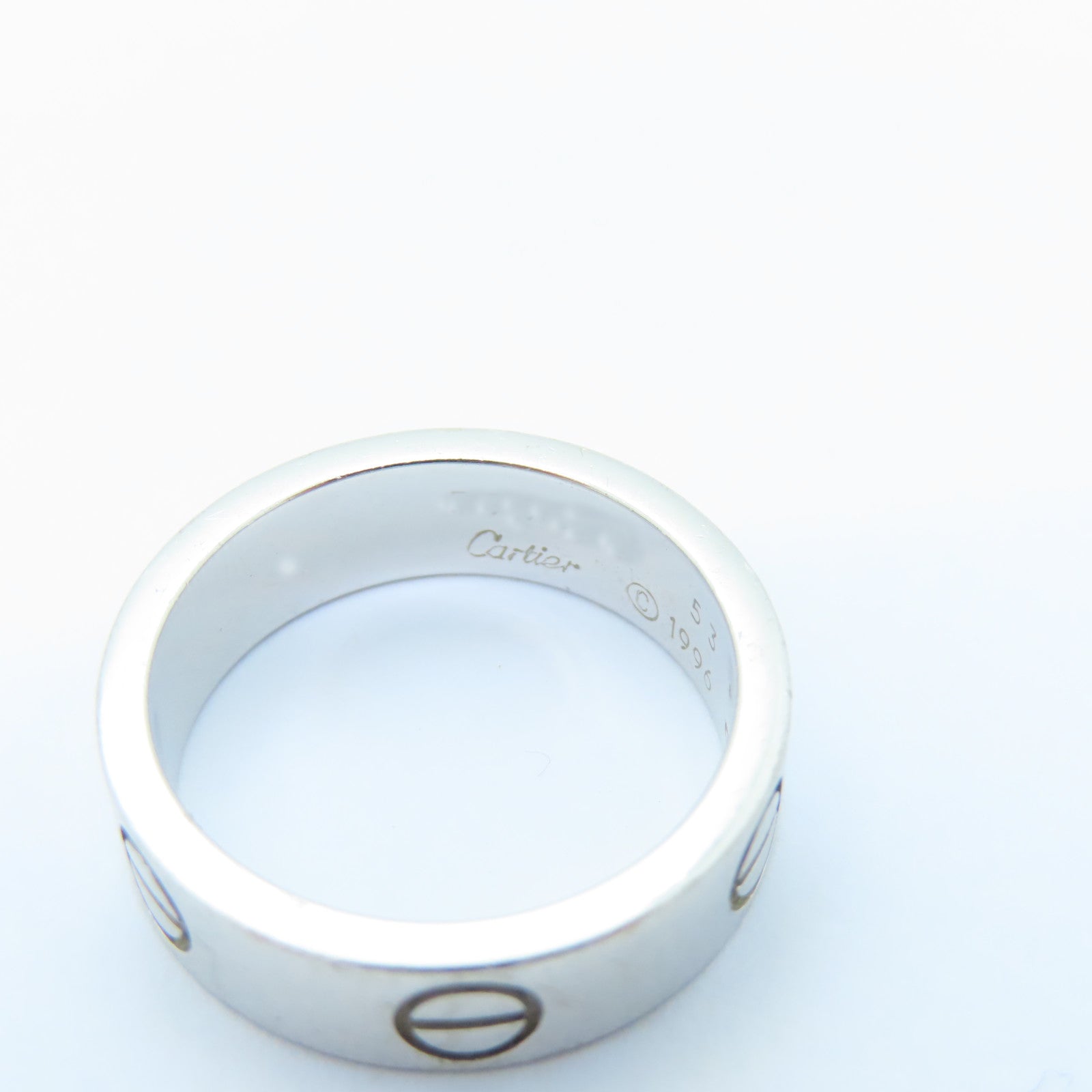 CARTIER 18K White Gold Love Ring Ring US#6/Cartier#53