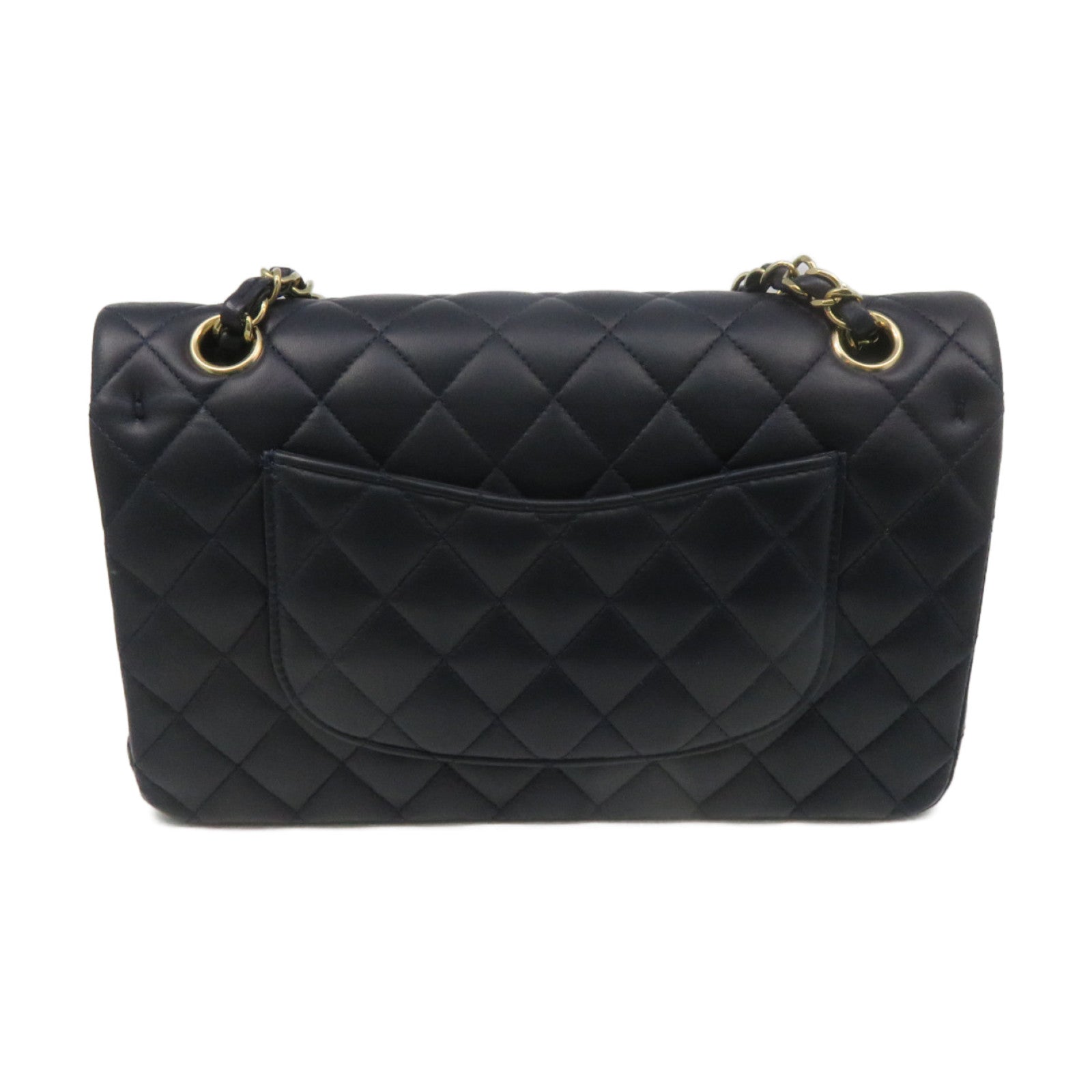 CHANEL 菱格羊皮皮革Classic Chain Shoulder Bag金扣链带肩背袋宝蓝色