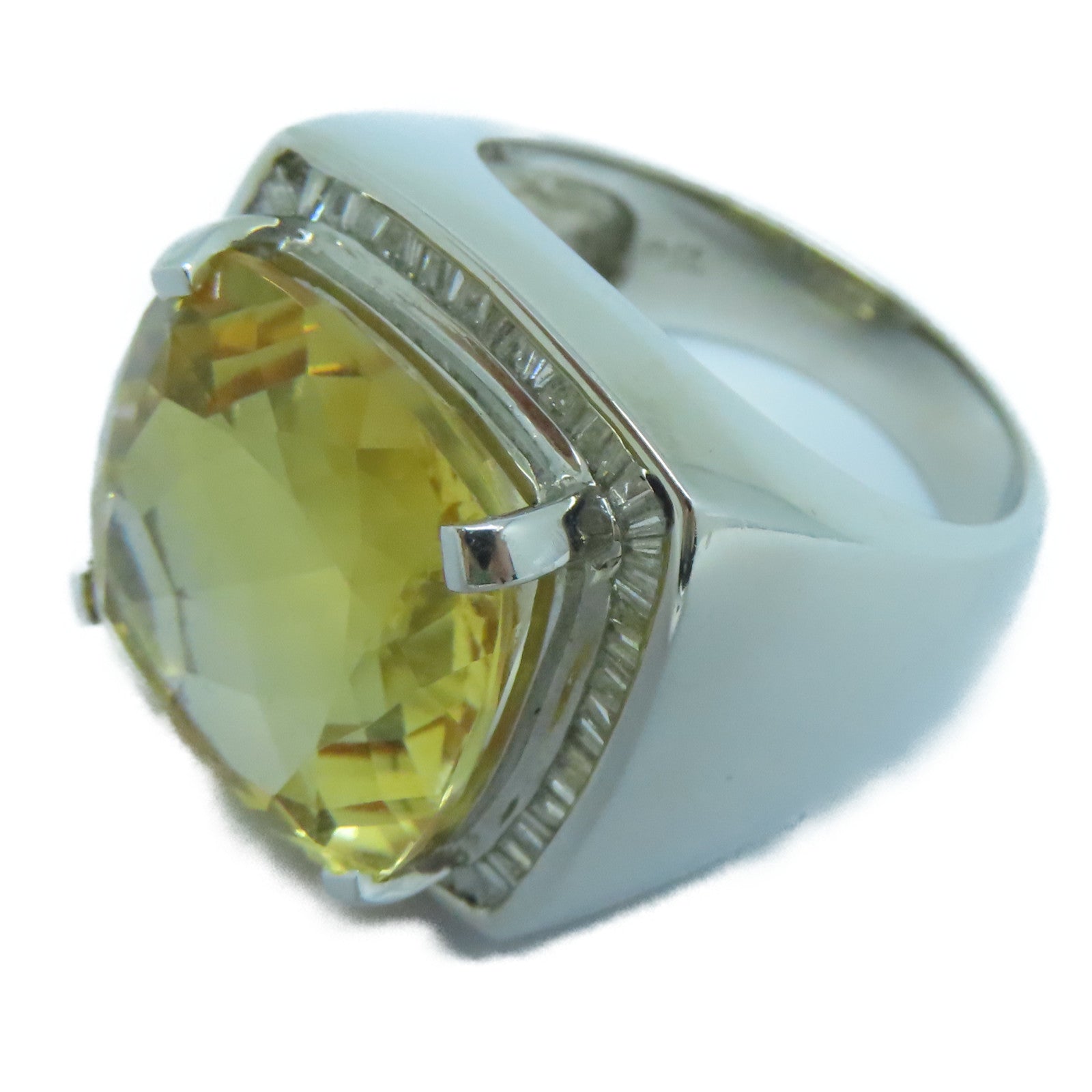 JEWELRY 18K White Gold Crystal Ring Ring US#6.5