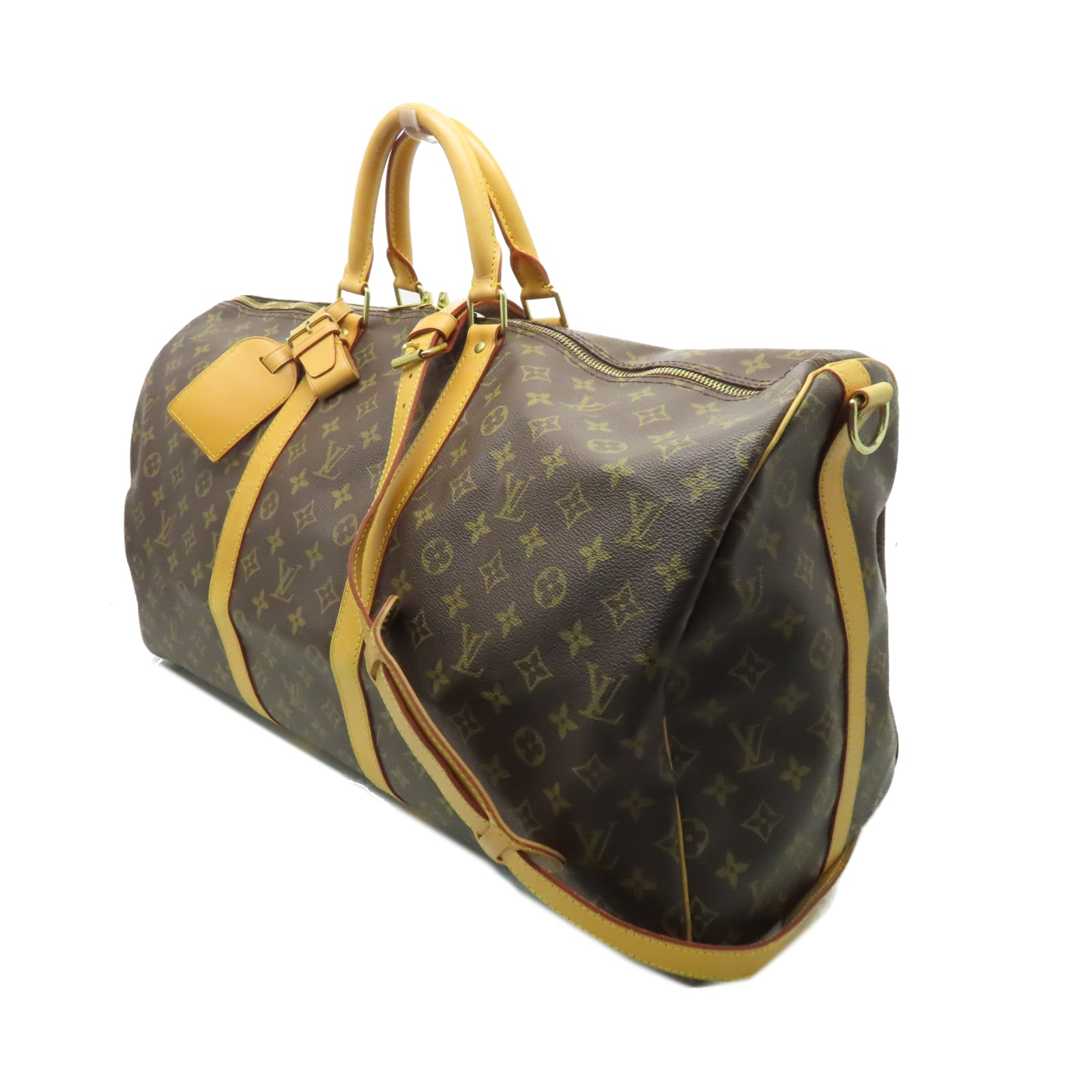 LOUIS VUITTON Monogram Keepall 55 Bandouliere金扣旅行袋啡色