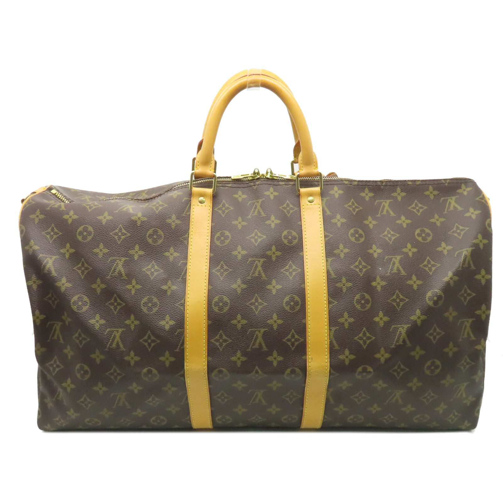 LOUIS VUITTON Monogram Keepall 55 Bandouliere金扣旅行袋啡色