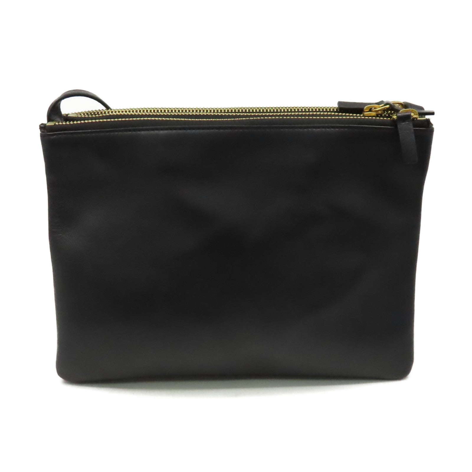 CELINE 羊皮皮革Trio Shoulder Bag肩背袋黑色