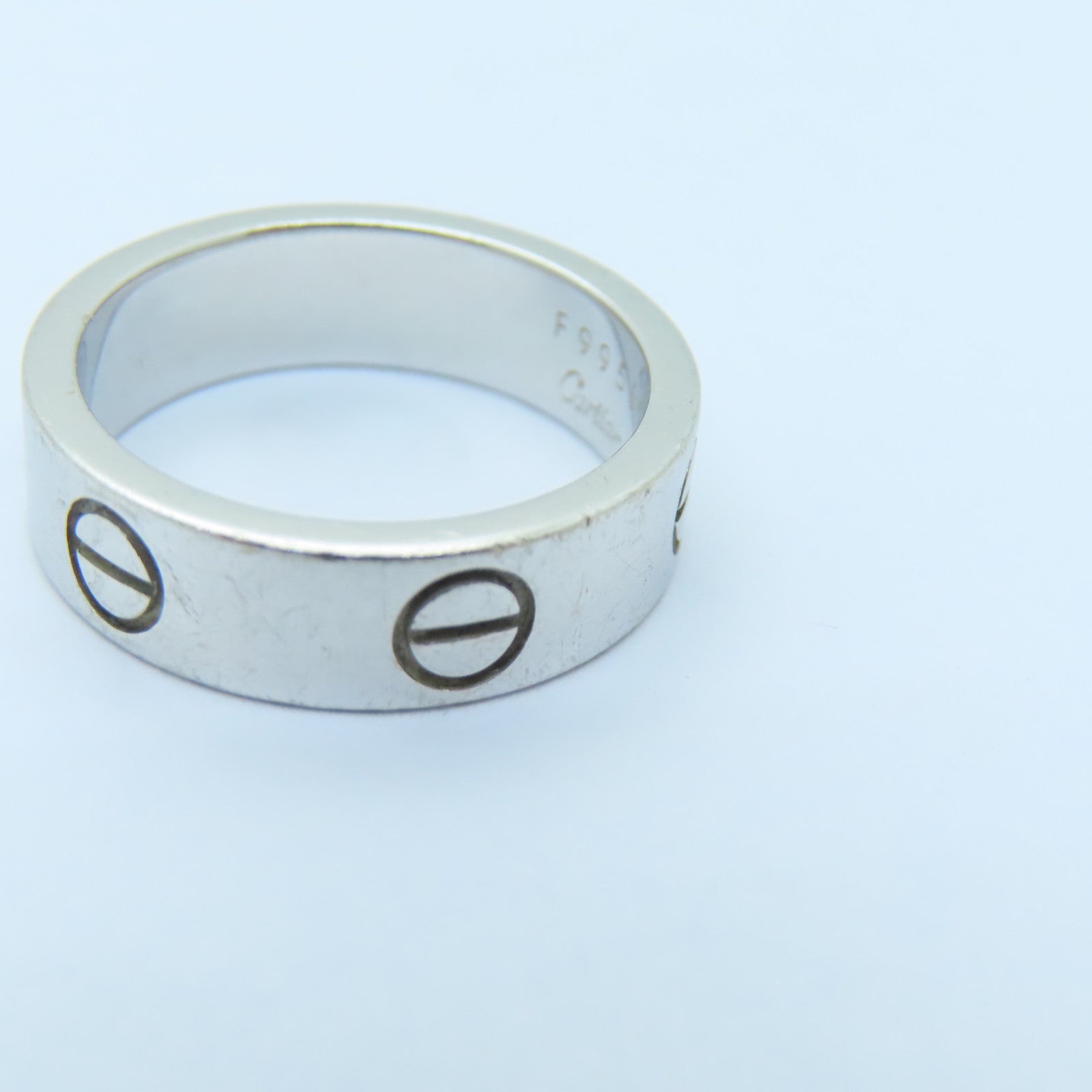 CARTIER 18K White Gold Love Ring Ring US#6/Cartier#53
