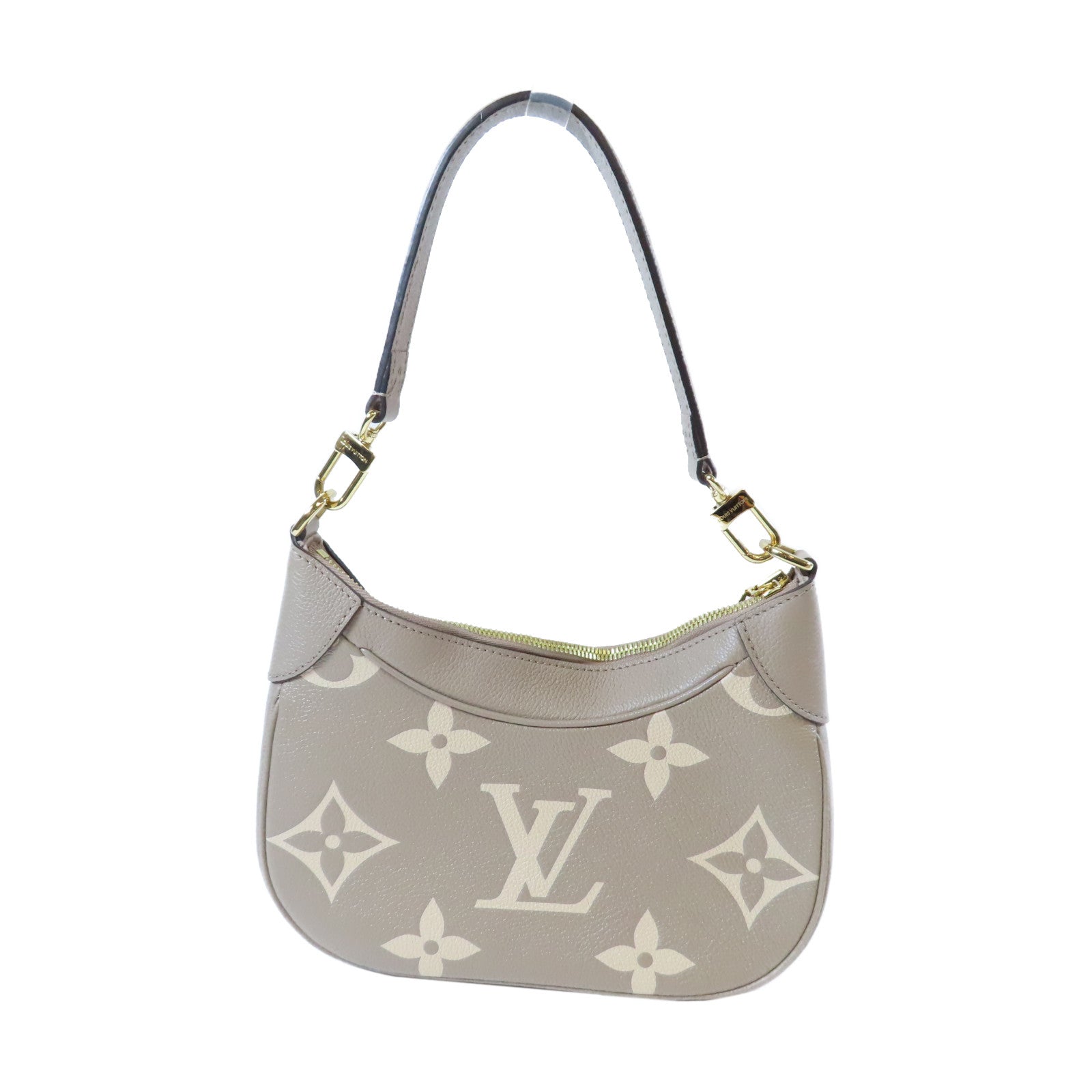 LOUIS VUITTON Monogram Empreinte Bagatelle金扣手挽肩背兩用袋奶油色