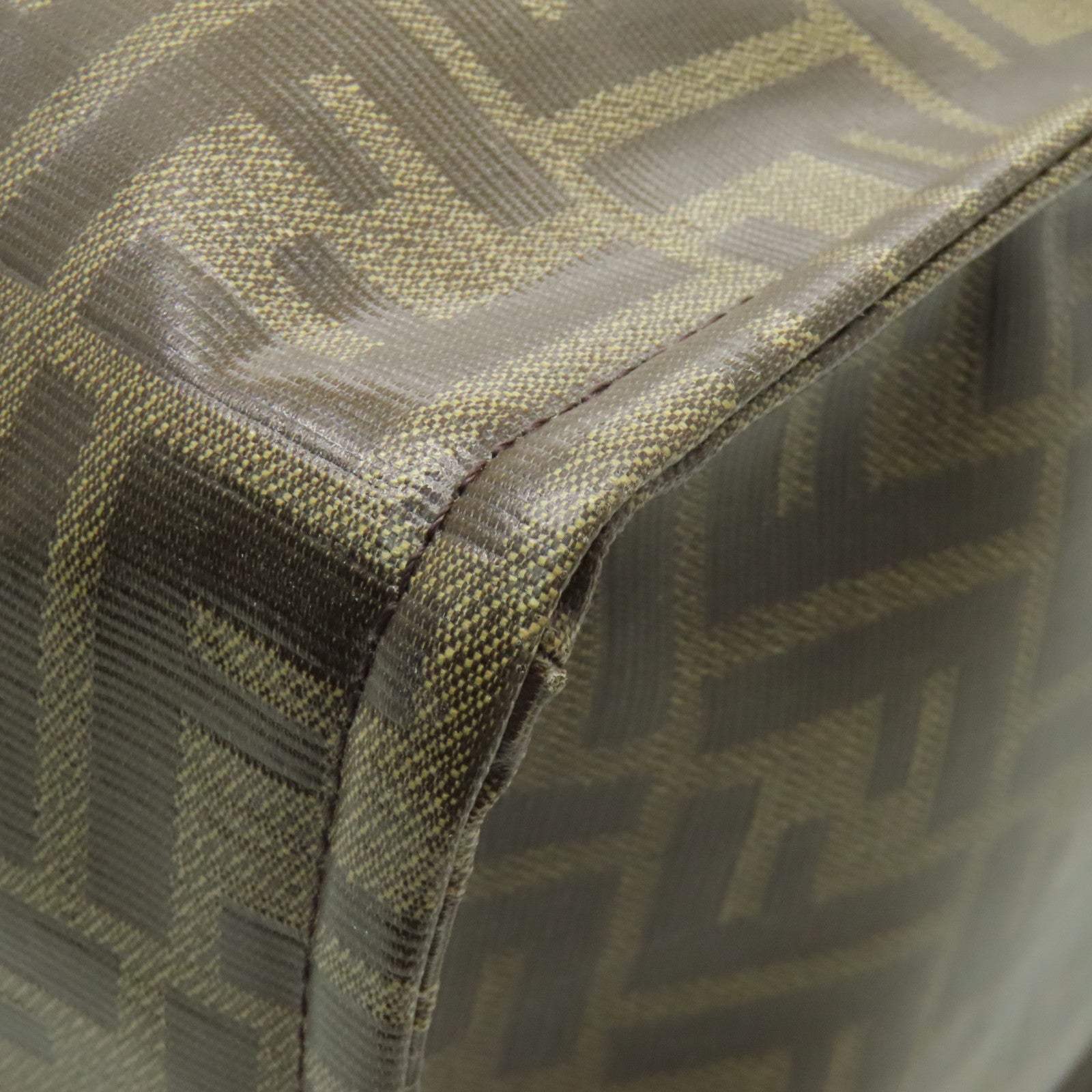 FENDI 塗層帆布Tote Bag金扣手挽袋啡色