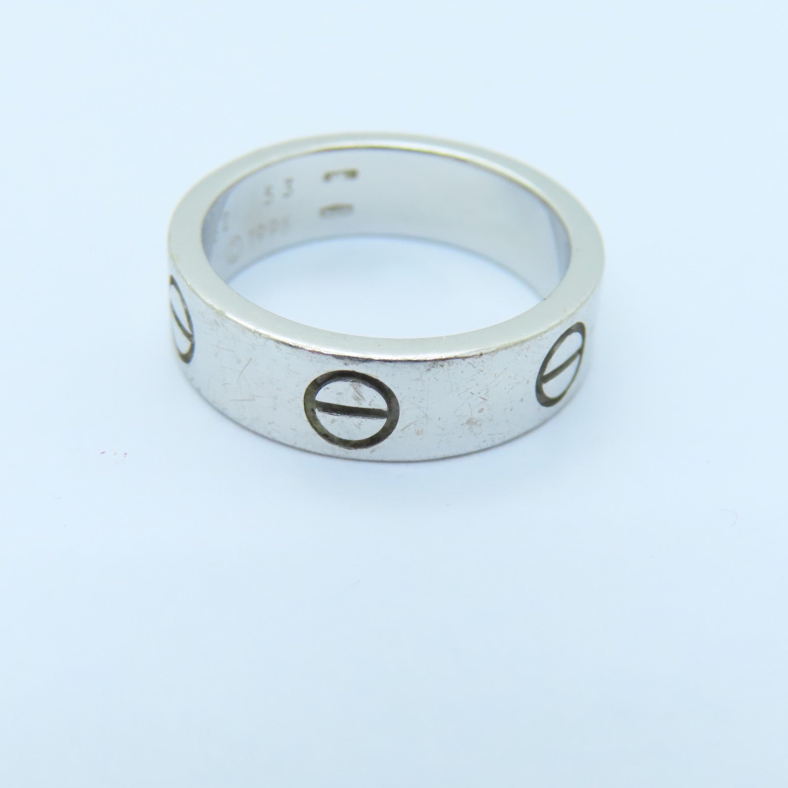 CARTIER 18K White Gold Love Ring Ring US#6/Cartier#53