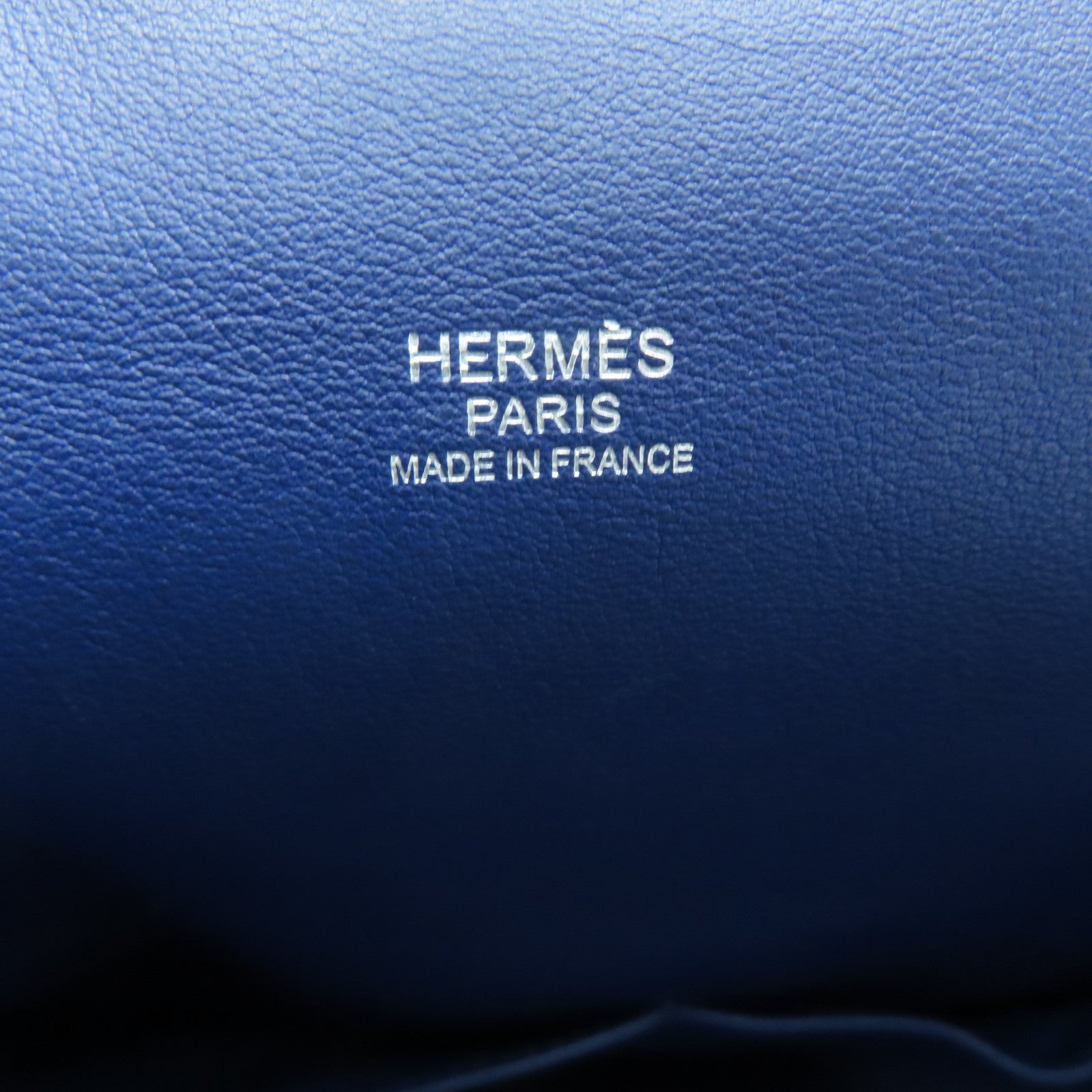 HERMES 【Sharp Discount】Evercolor Leather Toolbox 26 Silver Buckle Handle Shoulder Back Dual-purpose Bag Blue