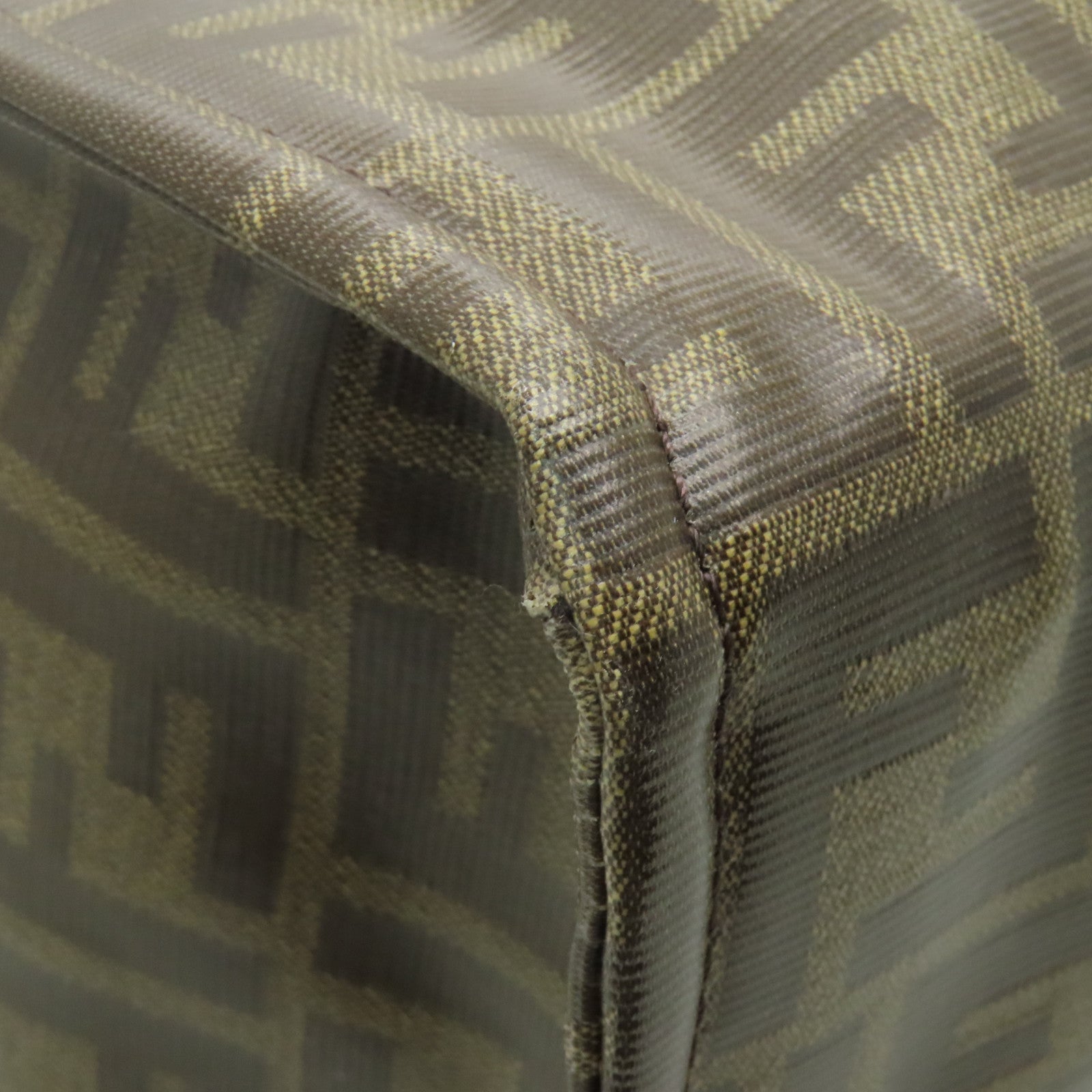 FENDI 塗層帆布Tote Bag金扣手挽袋啡色