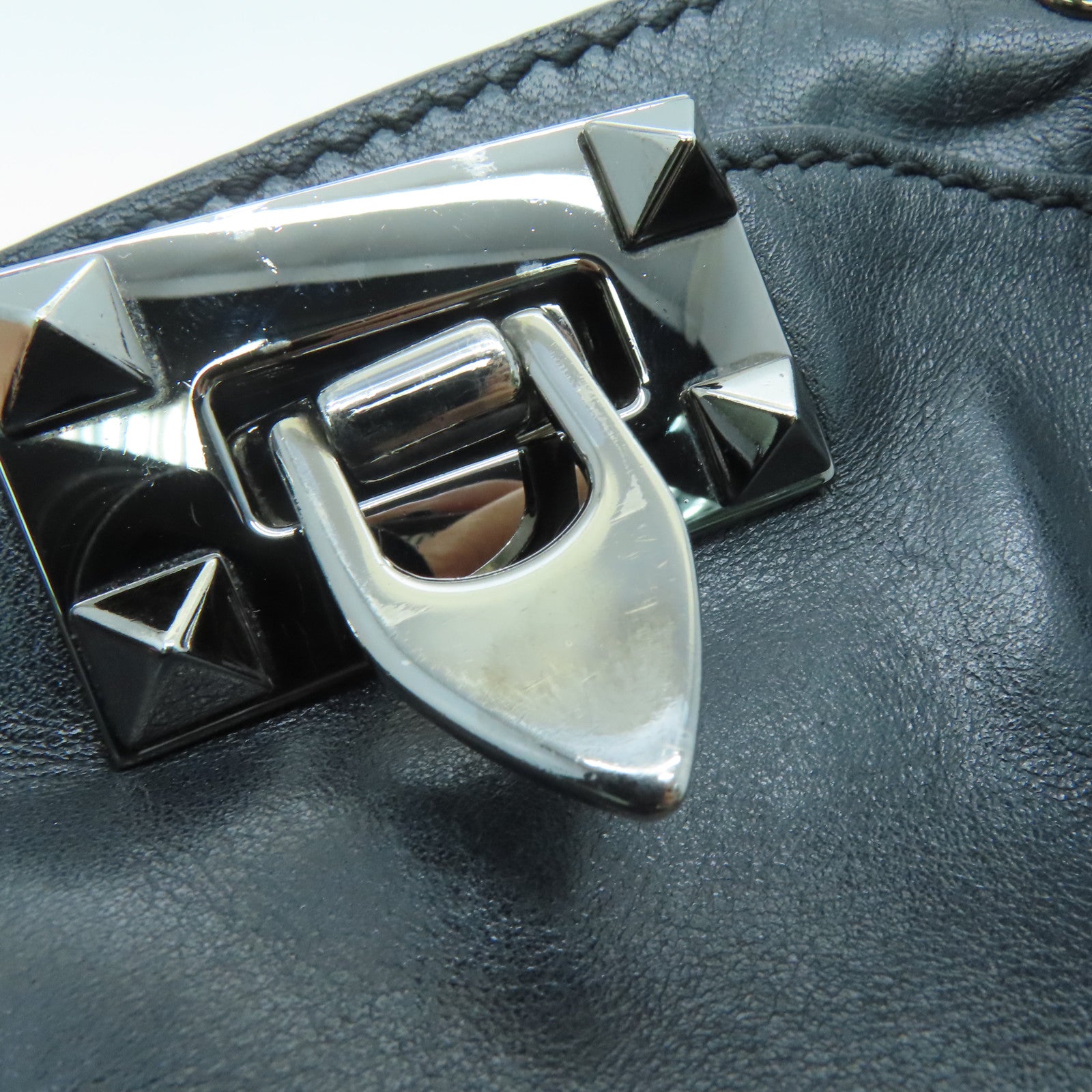 Valentino 牛皮皮革Shoulder Bag手挽肩背两用袋黑色