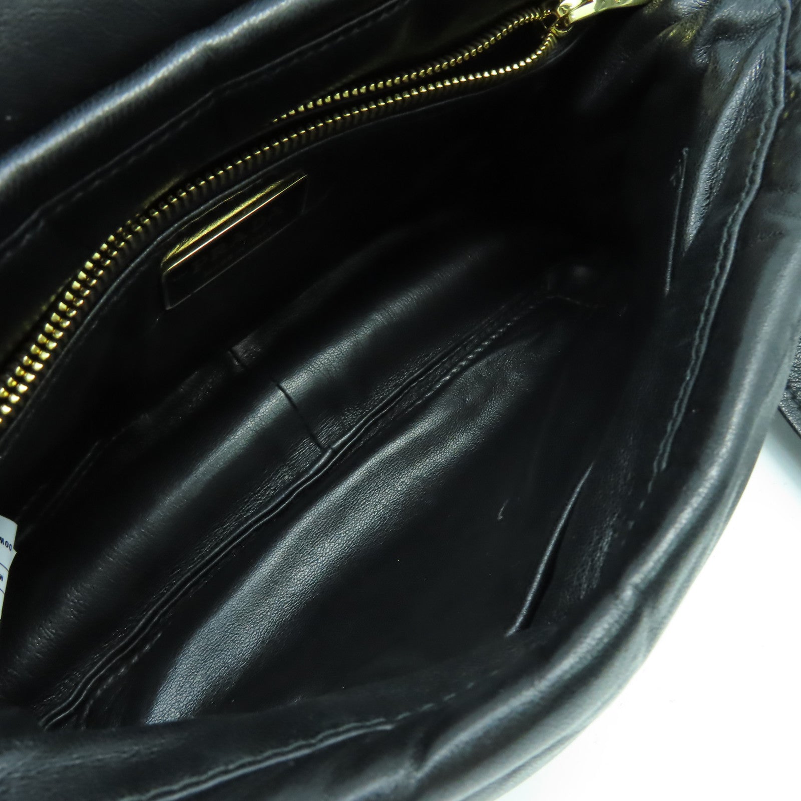 PRADA 羊皮皮革2 Way Shoulder金扣手挽肩背兩用袋黑色