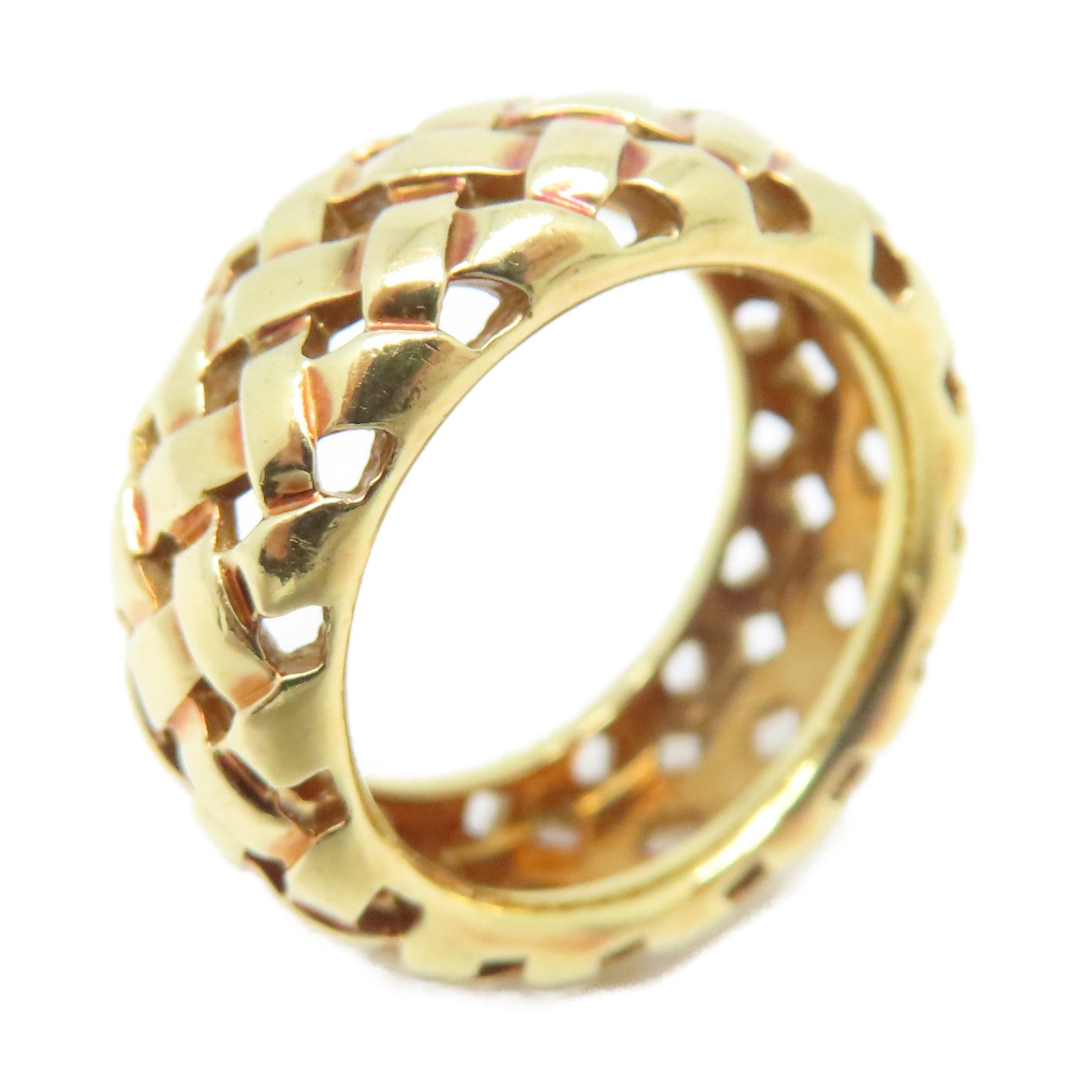 TIFFANY＆CO 【激減優惠】18K黃金Basket Weave戒指US#5