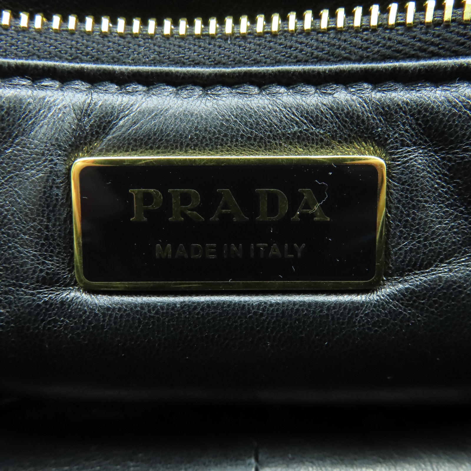 PRADA 羊皮皮革2 Way Shoulder金扣手挽肩背兩用袋黑色