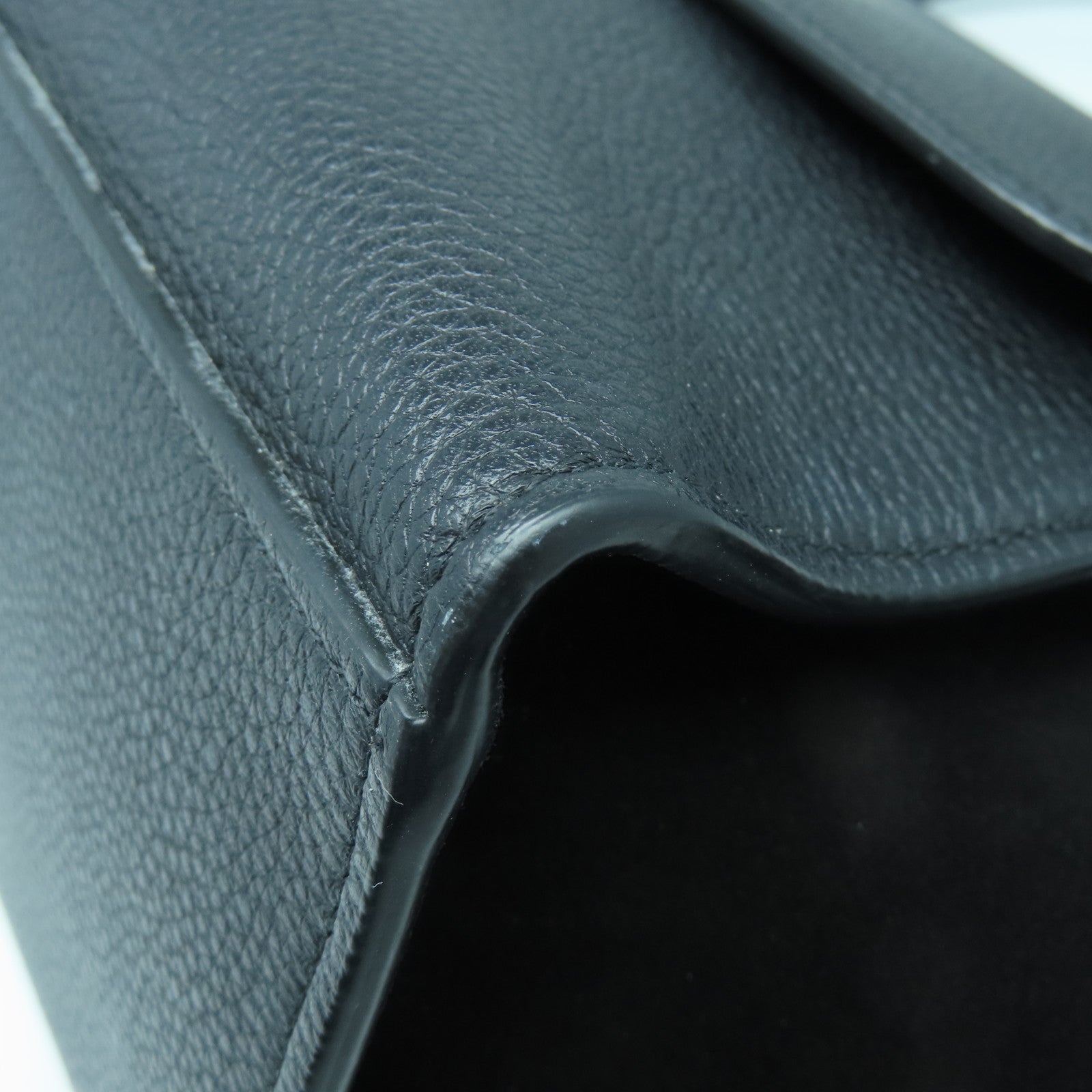 CELINE 牛皮皮革Trapeze银扣手挽肩背两用袋黑色
