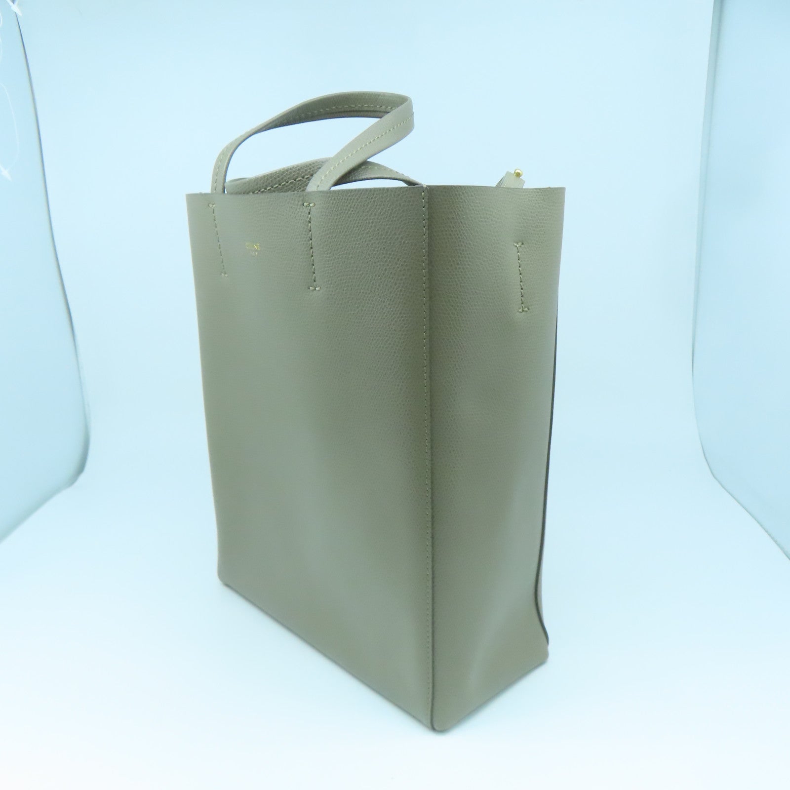 CELINE 牛皮皮革Small Cabag金扣手挽肩背两用袋灰色
