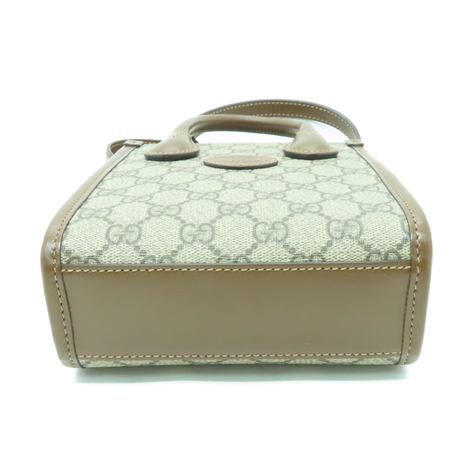 GUCCI 塗層帆布/牛皮皮革2 Way Shoulder手挽肩背兩用袋啡色