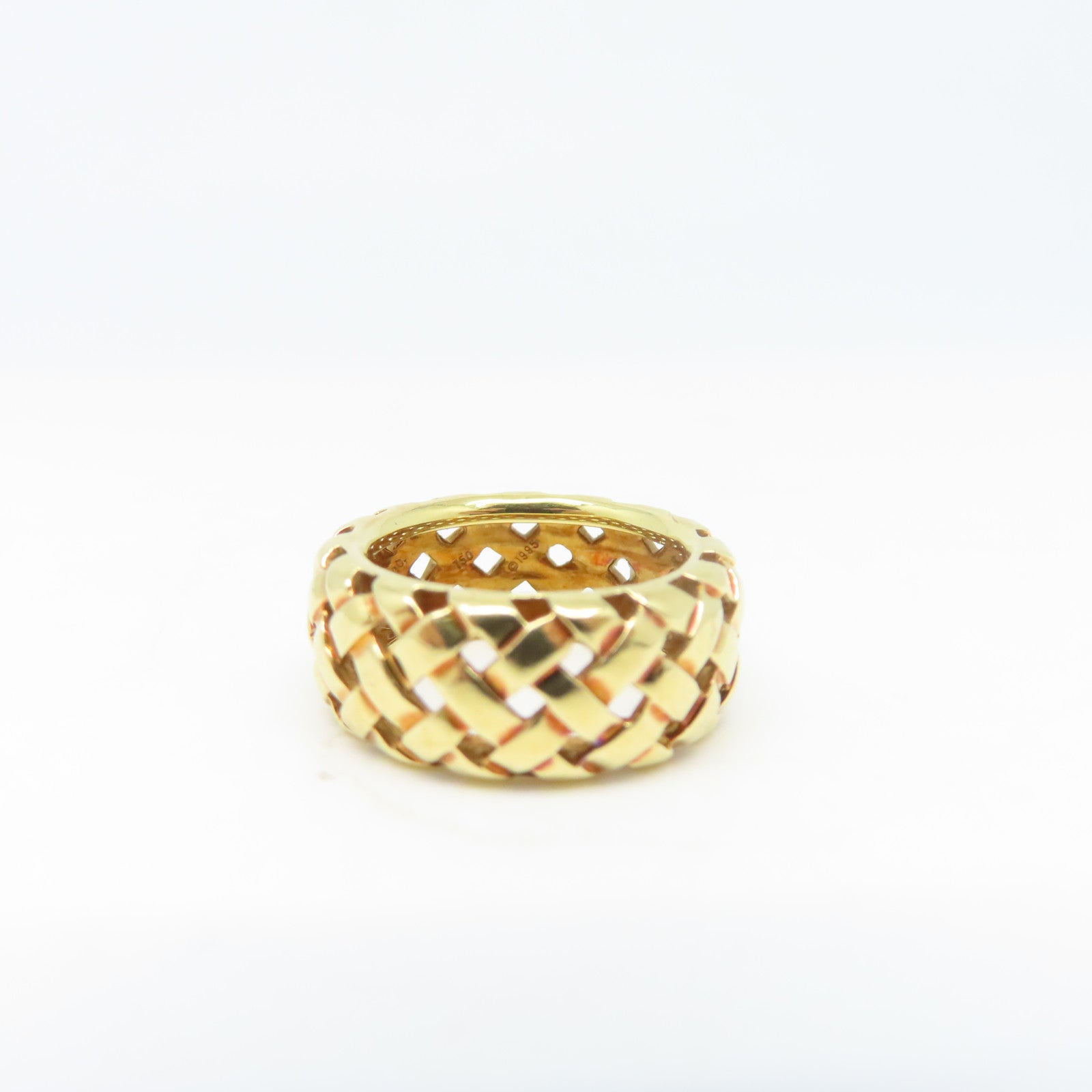 TIFFANY＆CO 【激減優惠】18K黃金Basket Weave戒指US#5