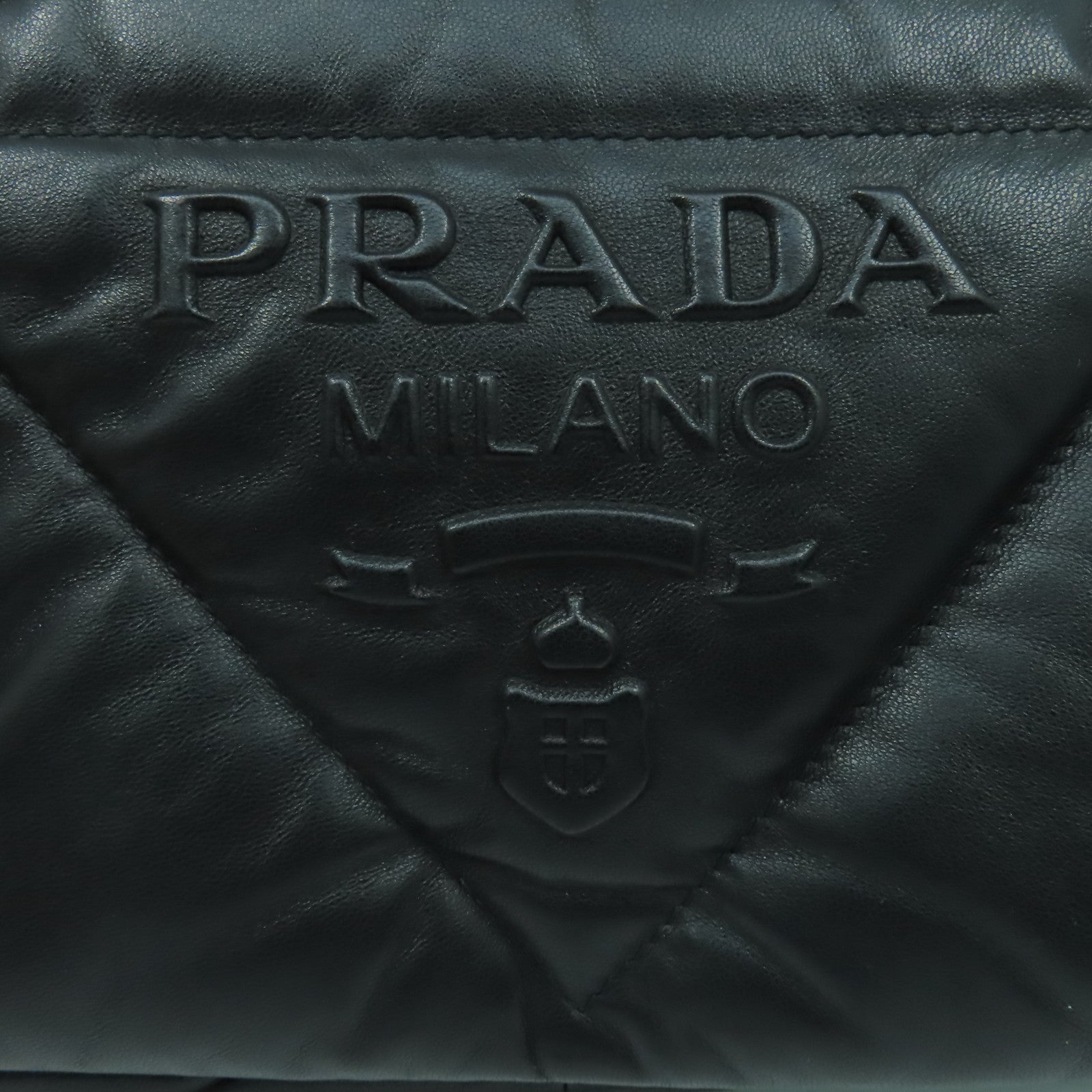 PRADA 羊皮皮革2 Way Shoulder金扣手挽肩背兩用袋黑色