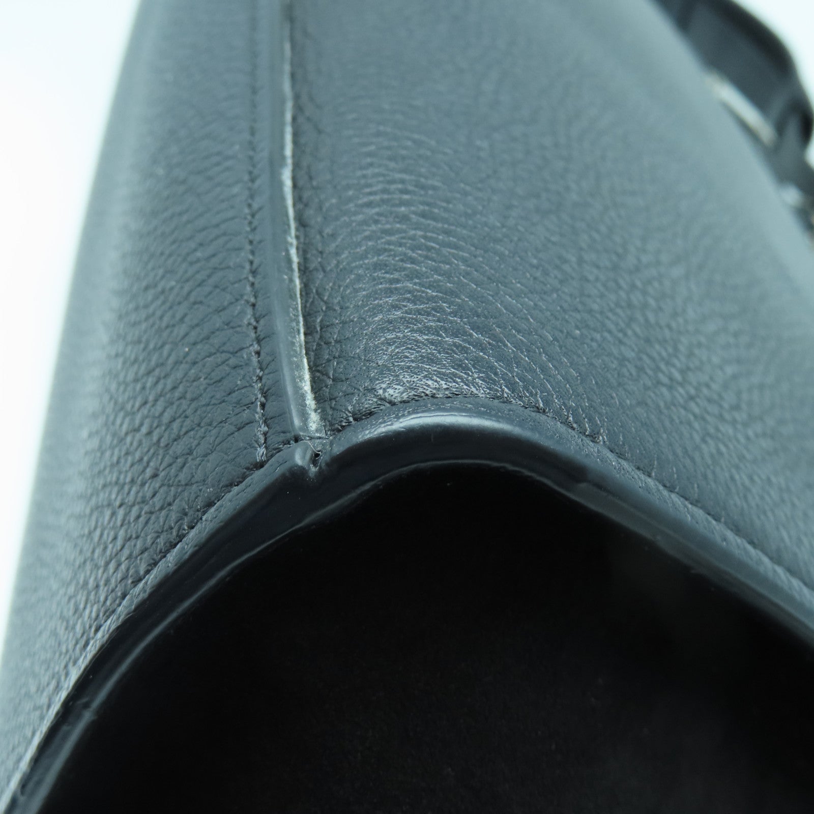 CELINE 牛皮皮革Trapeze银扣手挽肩背两用袋黑色