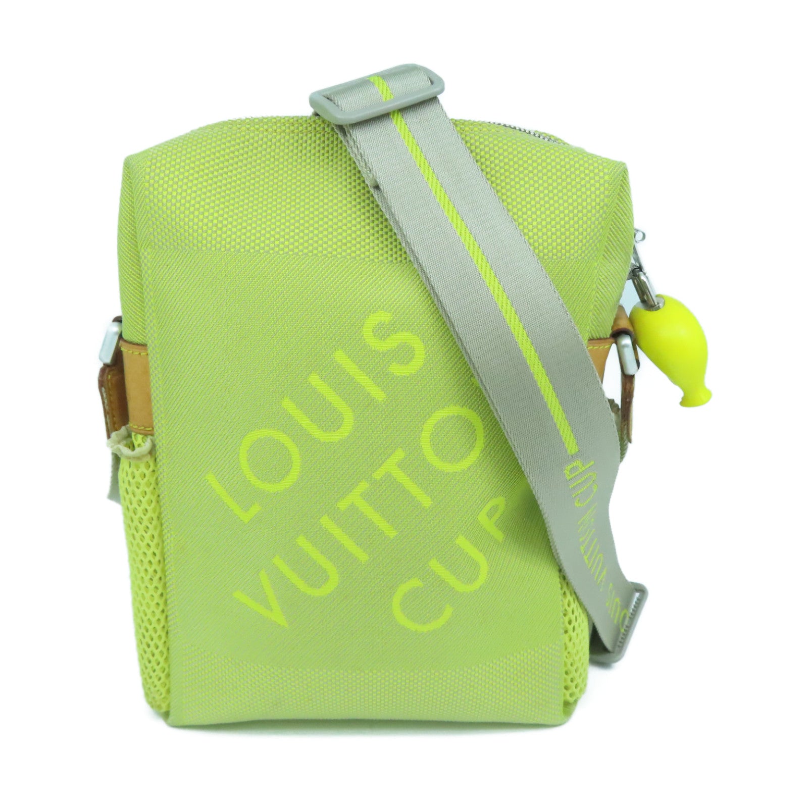 LOUIS VUITTON Damier Geant Cup Weatherly银扣肩背袋黄色