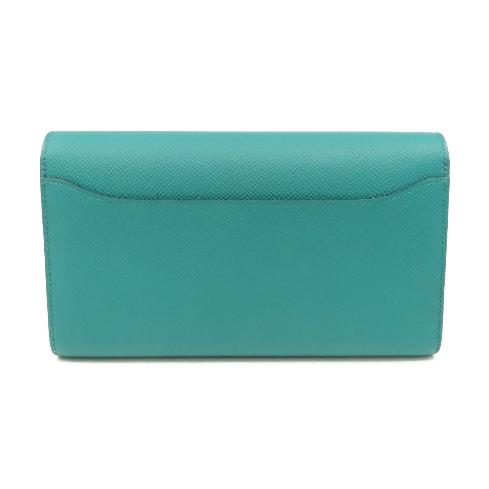HERMES Epsom皮革Constance Long Wallet銀扣長錢包Menthe薄荷綠色