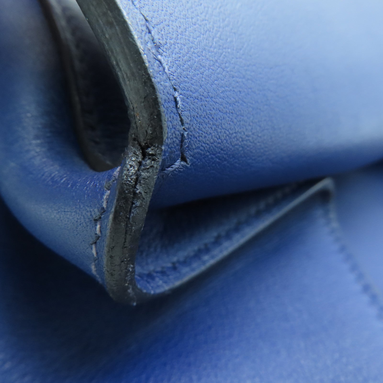 HERMES 【Sharp Discount】Evercolor Leather Toolbox 26 Silver Buckle Handle Shoulder Back Dual-purpose Bag Blue
