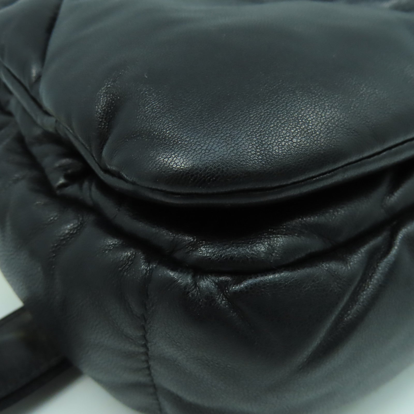 PRADA 羊皮皮革2 Way Shoulder金扣手挽肩背兩用袋黑色