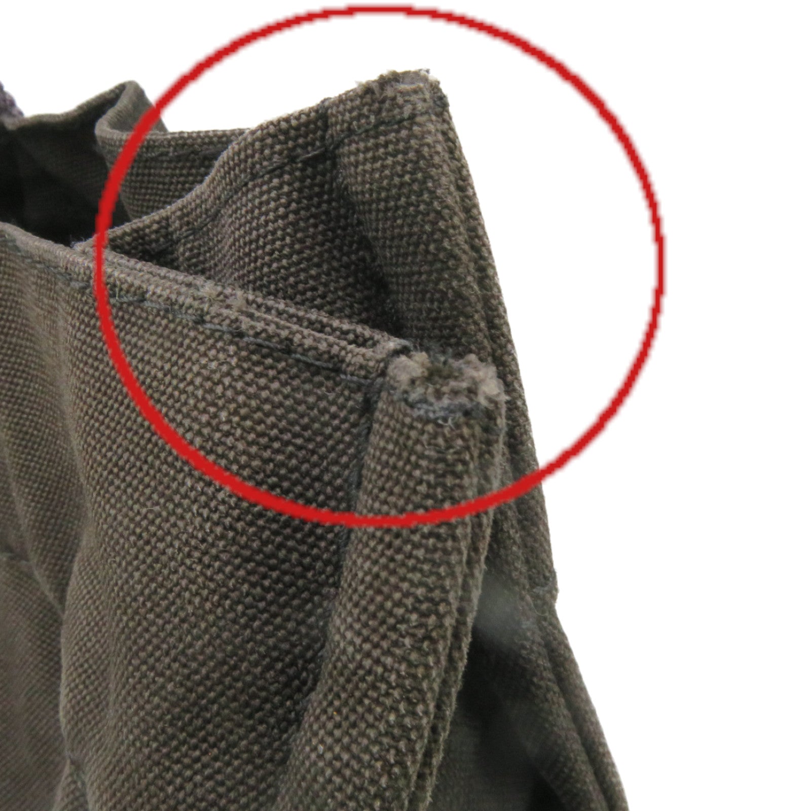 HERMES Canvas Tote Bag Silver Buckle Handle Bag Black